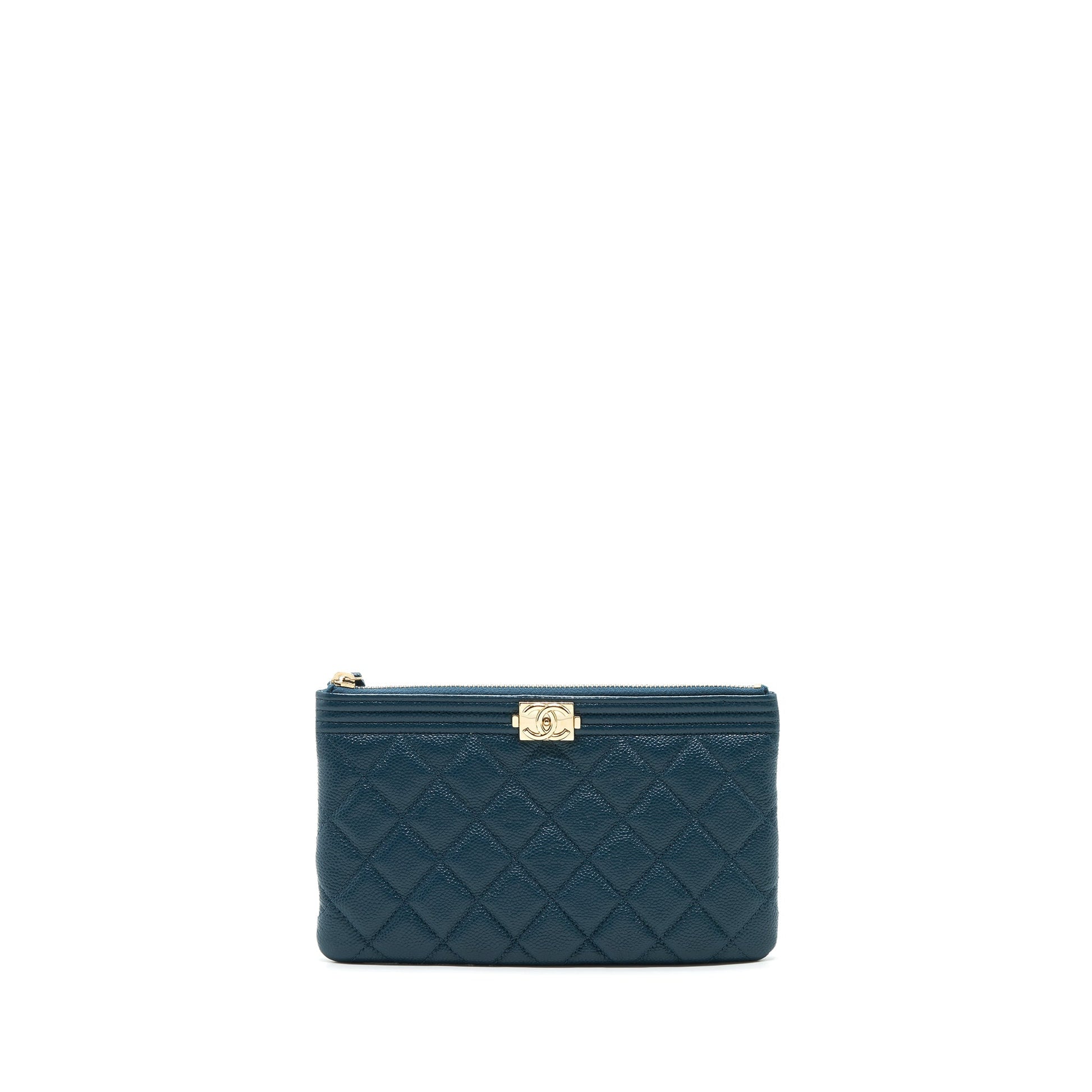Chanel Boy Caviar Dark LGHW Green Handbag