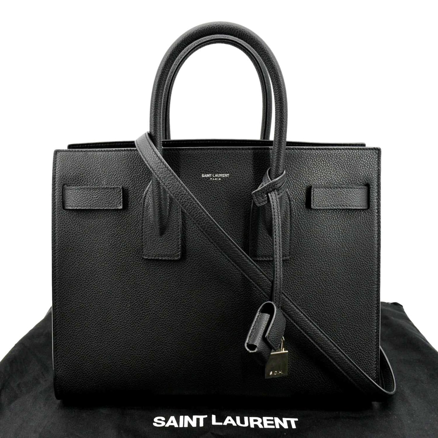 YSL Saint Laurent Yves Sac De Jour Satchel Shoulder Bag Leather Black Satchel Bag De Jour 4