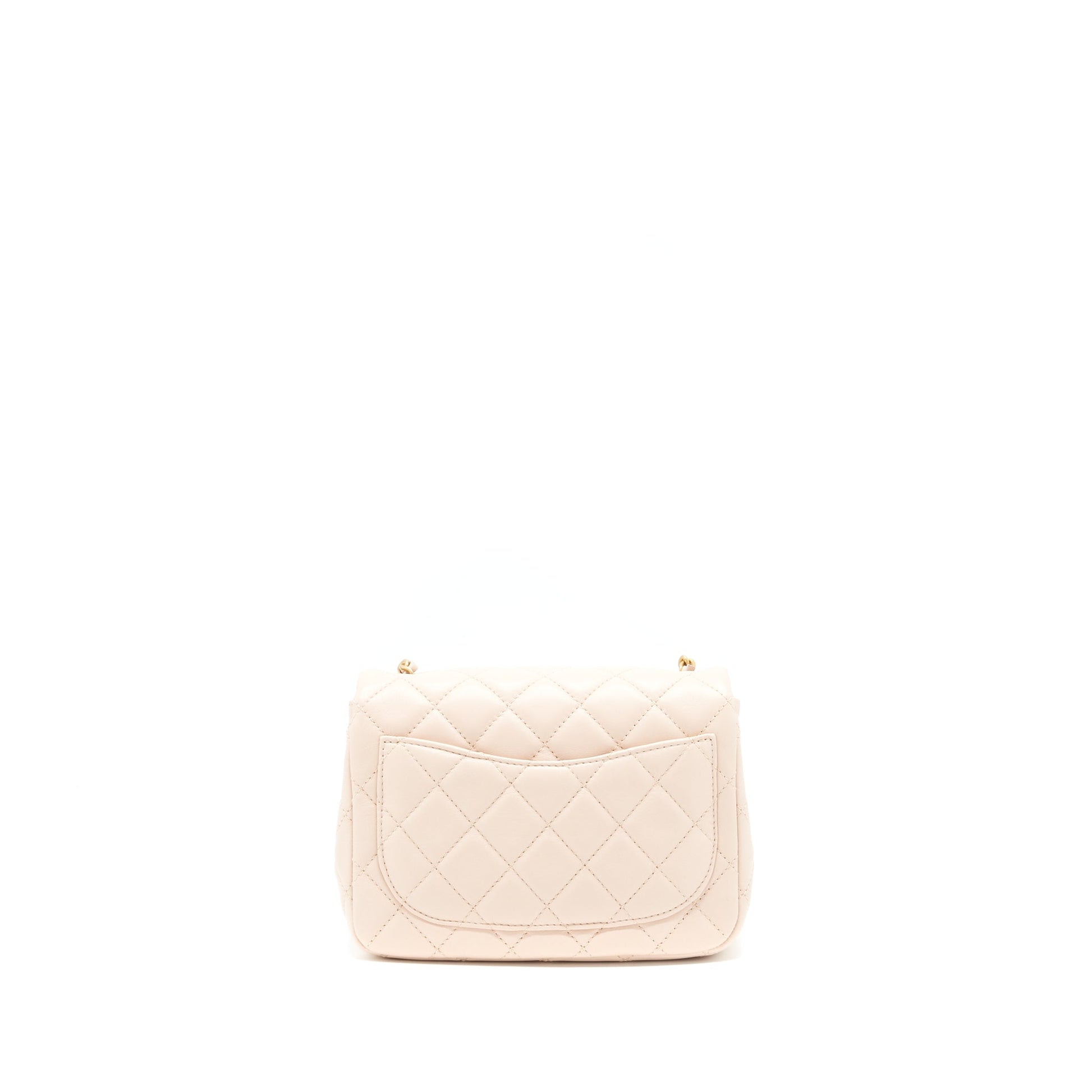 Chanel 22C Pearl Crush Square Flap Lambskin Pink Shoulder Bag