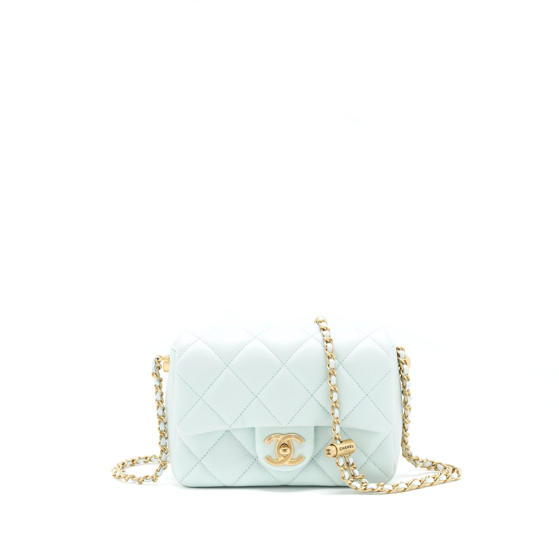 Chanel 21K My Perfect Flap Caviar Iridescent Green Shoulder Bag