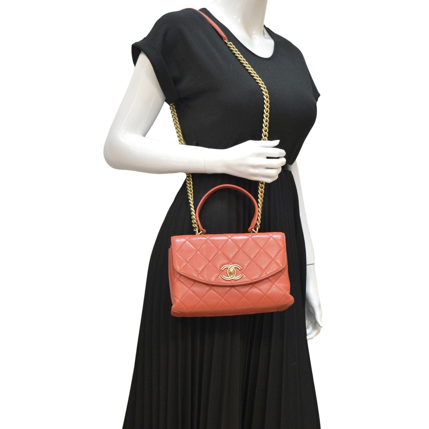 Chanel Trendy Spirit 28 Top Handle Leather Red Travel Bag
