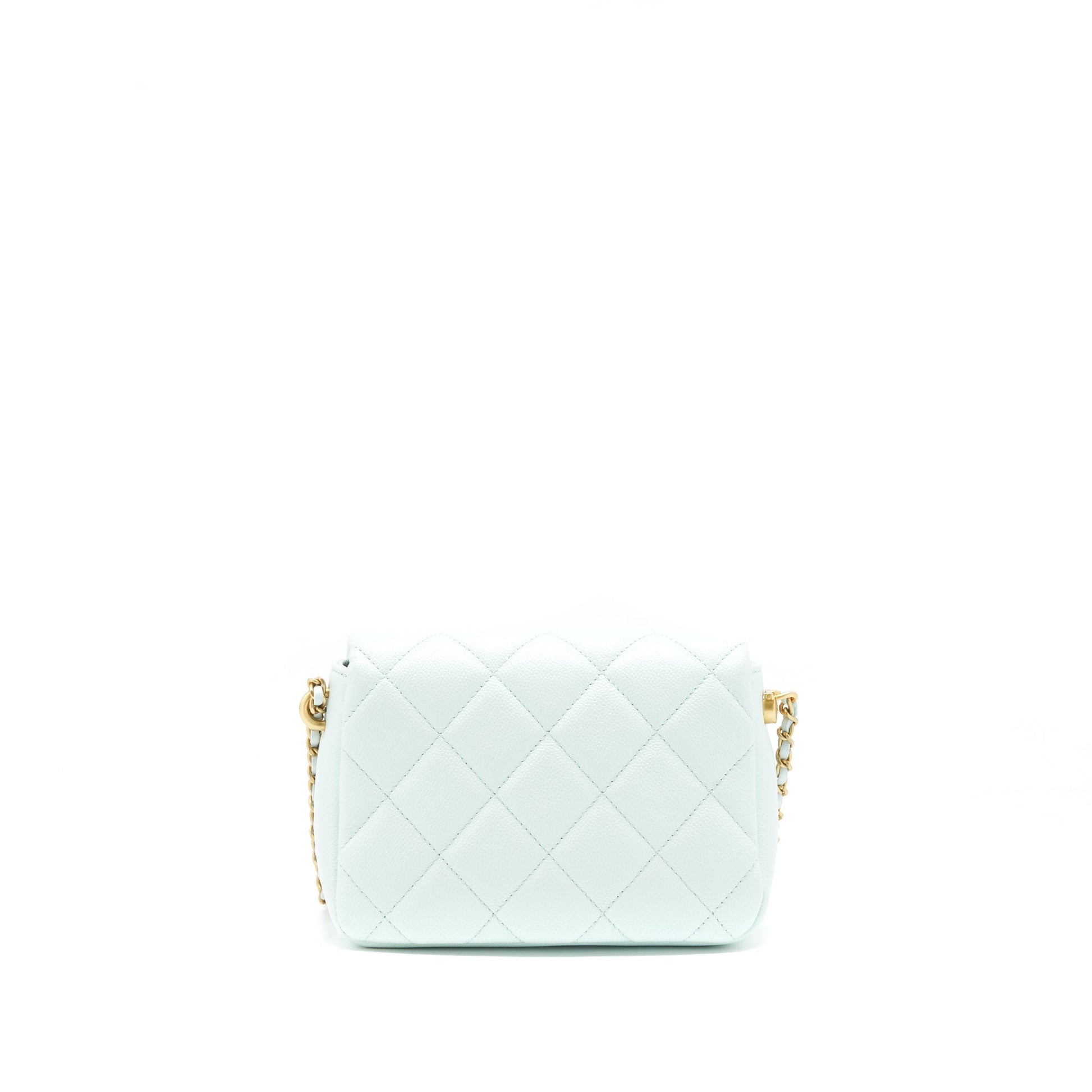 Chanel 21K My Perfect Flap Caviar Iridescent Green Shoulder Bag