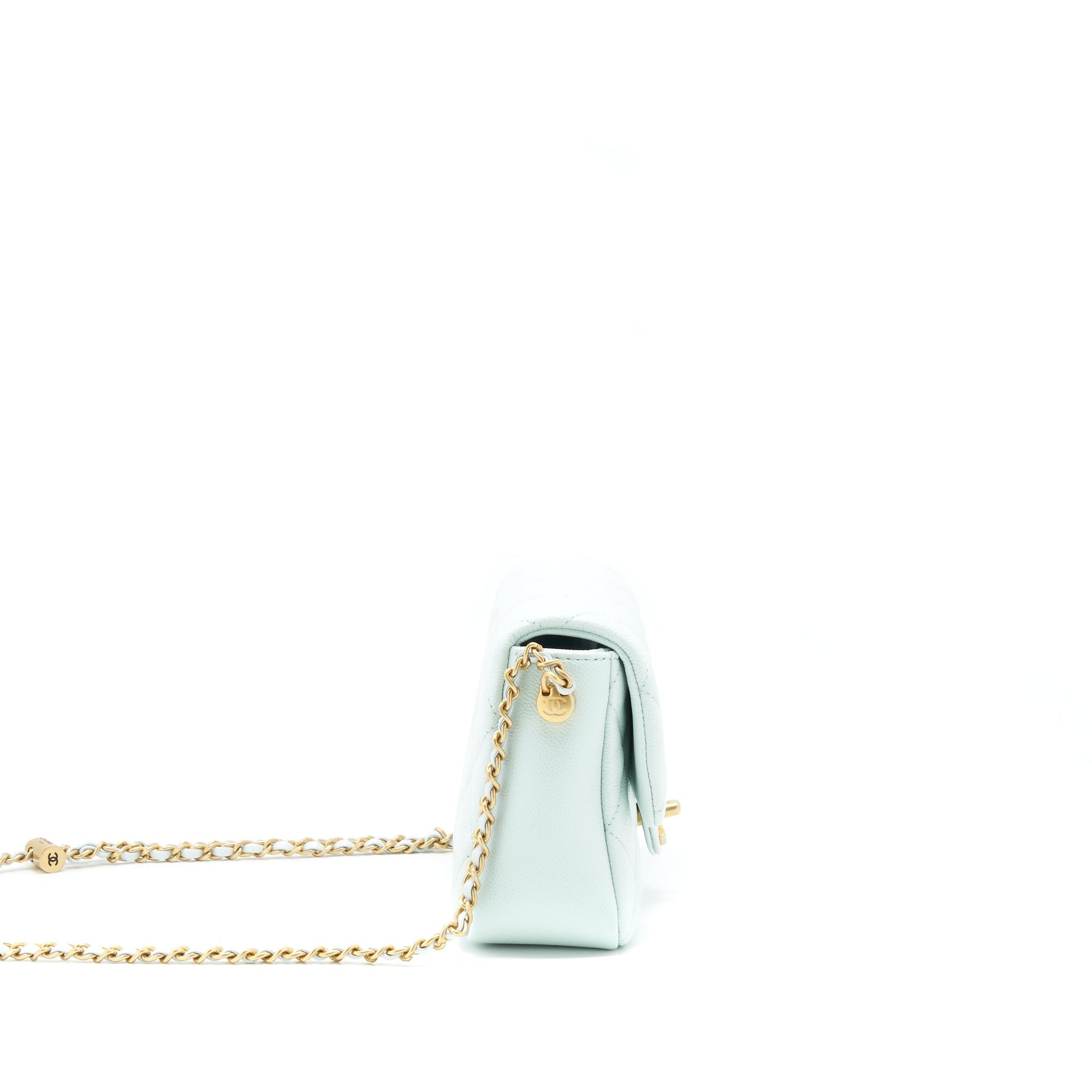 Chanel 21K My Perfect Flap Caviar Iridescent Green Shoulder Bag