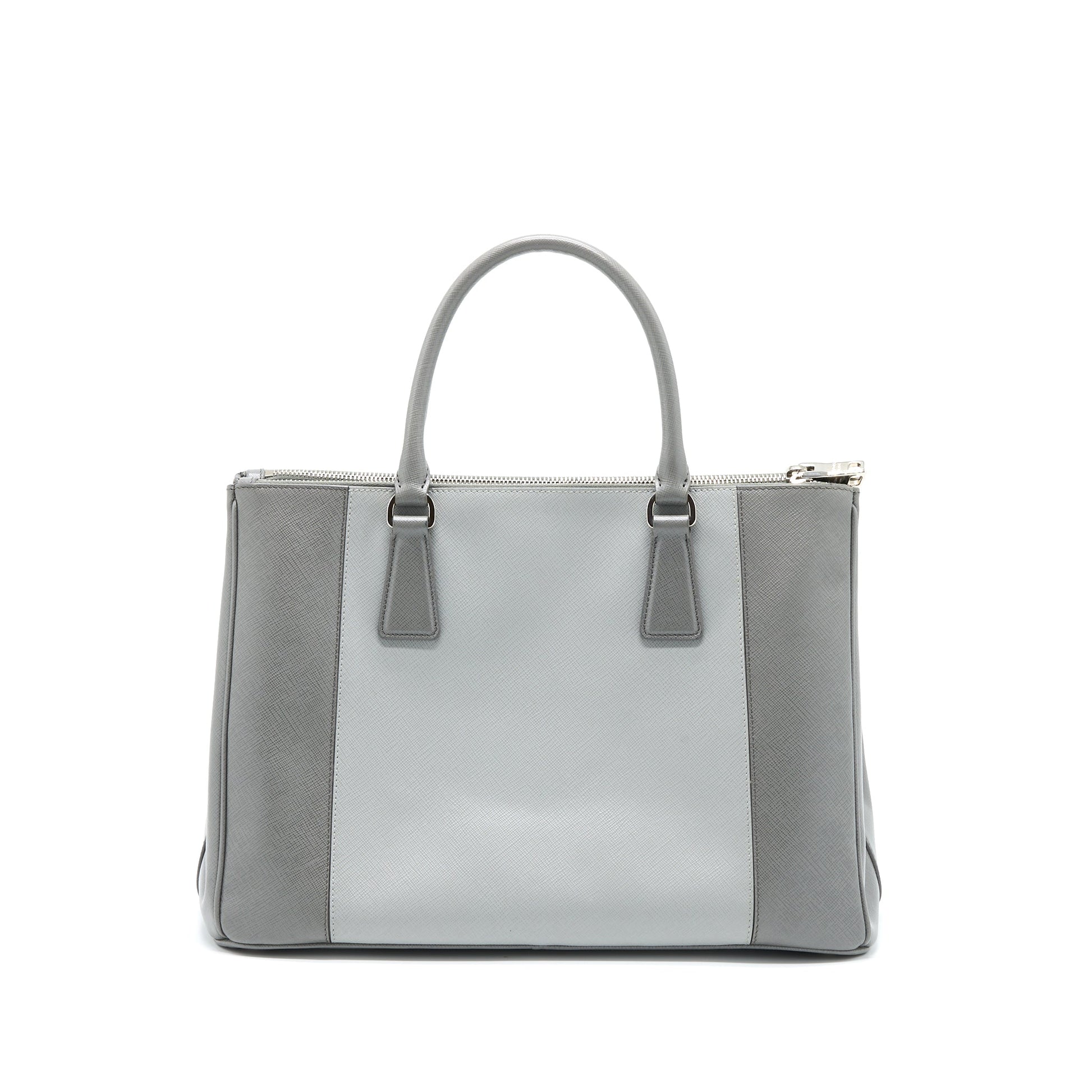 Prada Double Zip Tote Purse Saffiano Calfskin Multicolour Tote Bag