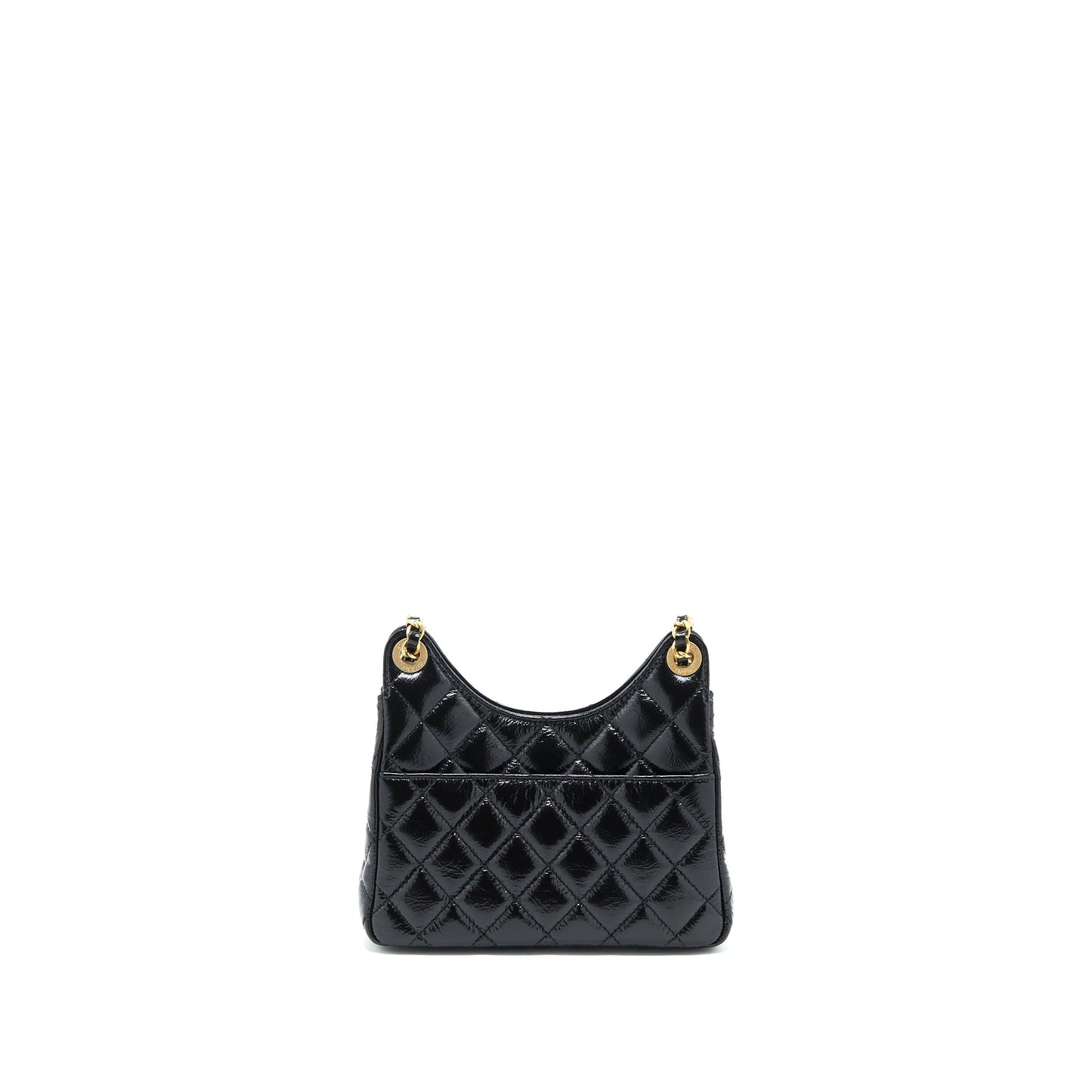 Chanel 23C Hobo Shiny Calfskin Brushed GHW Black Small Shoulder Bag Ghw Microchip