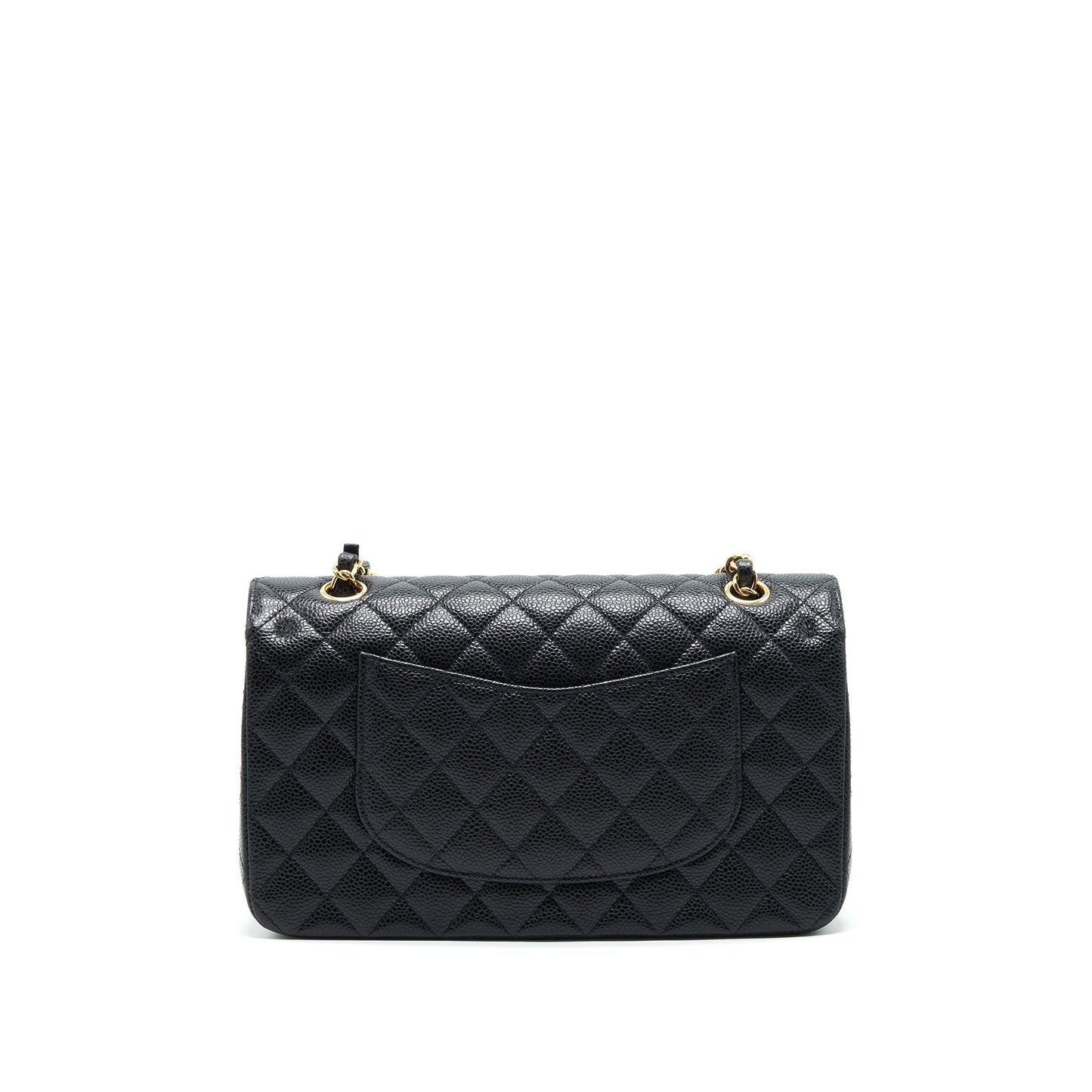Chanel Classic Double Flap 25cm Caviar GHW Black Handbag Ghw Microchip