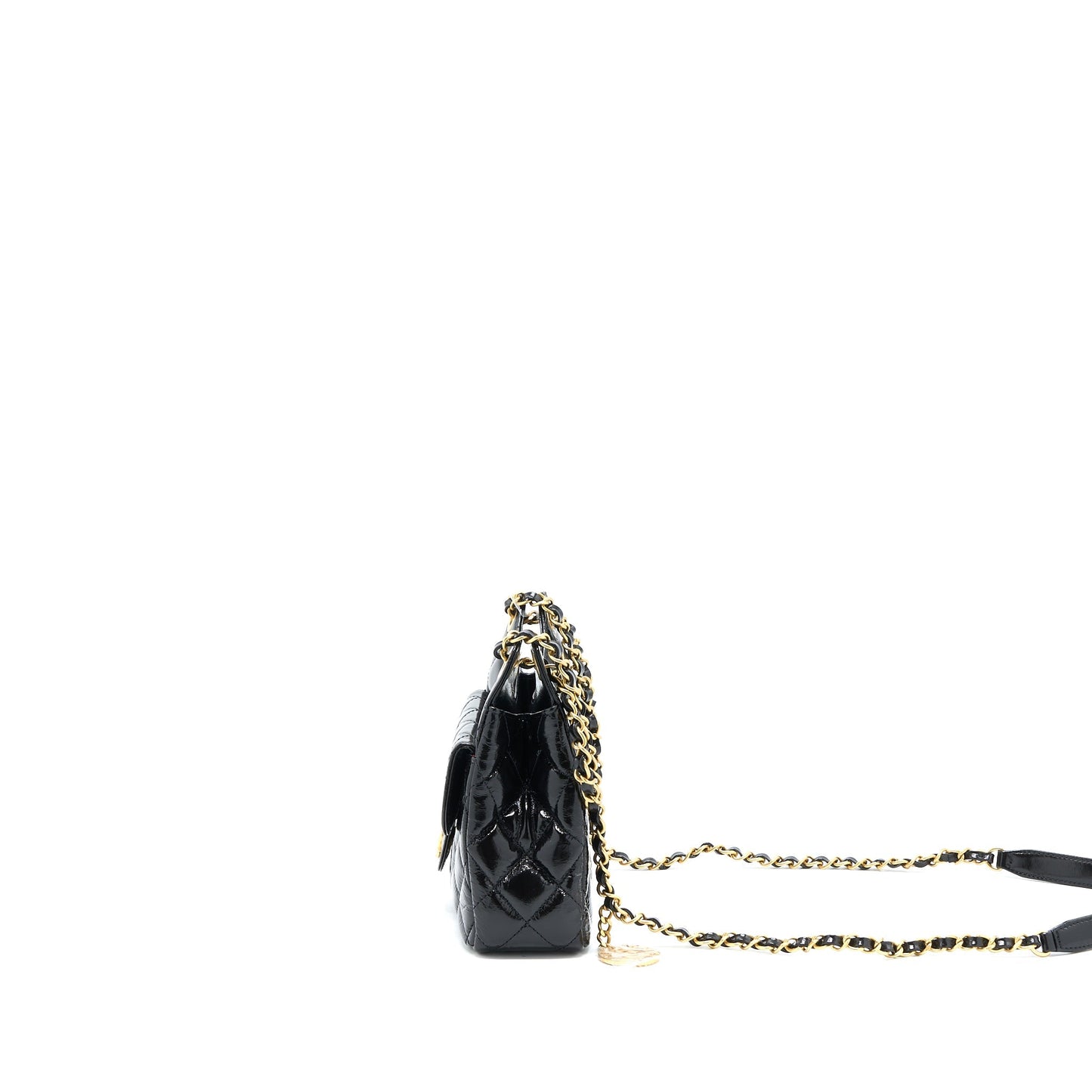 Chanel 23C Hobo Shiny Calfskin Brushed GHW Black Small Shoulder Bag Ghw Microchip