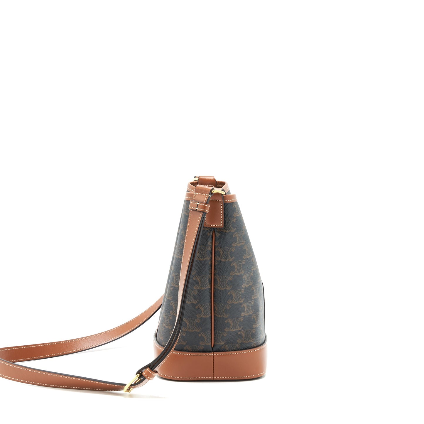 Celine Triomphe Handbag Gold Small Bucket Bag