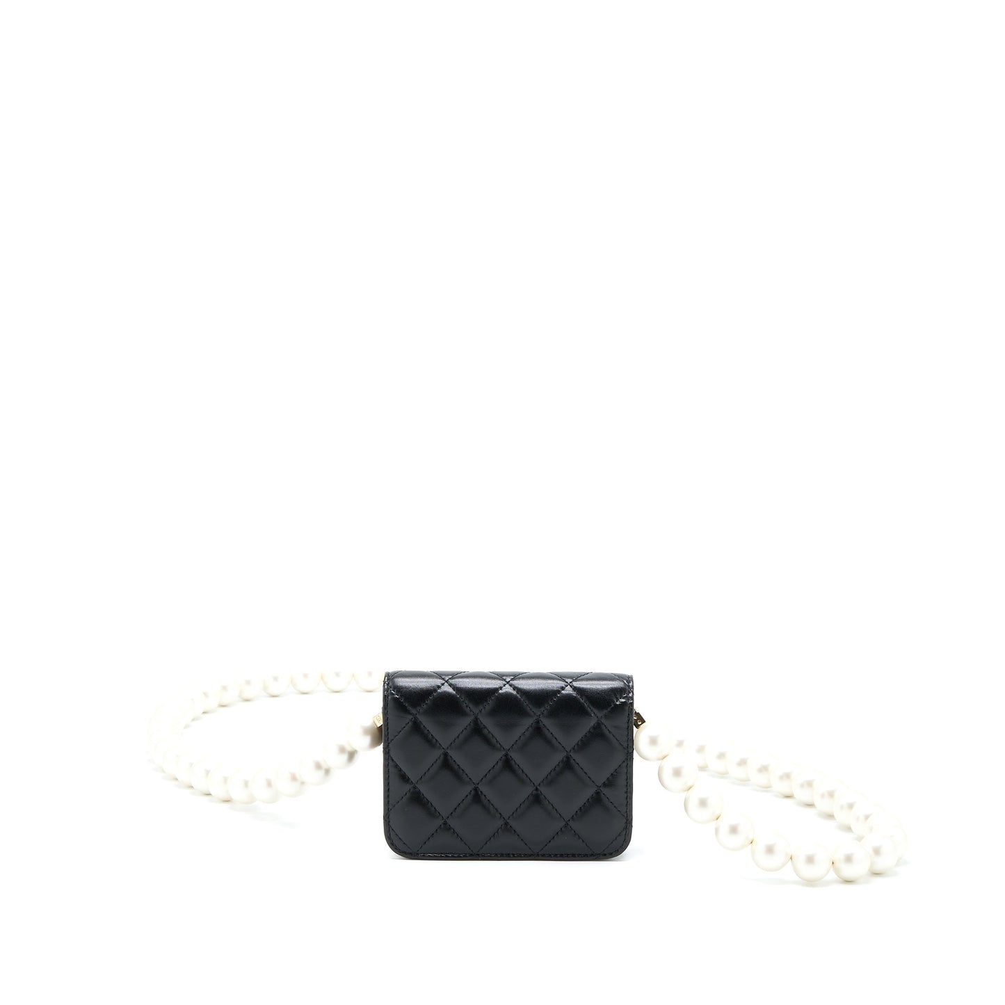 Chanel Flap Giant Pearl Lambskin LGHW Black Shoulder Bag