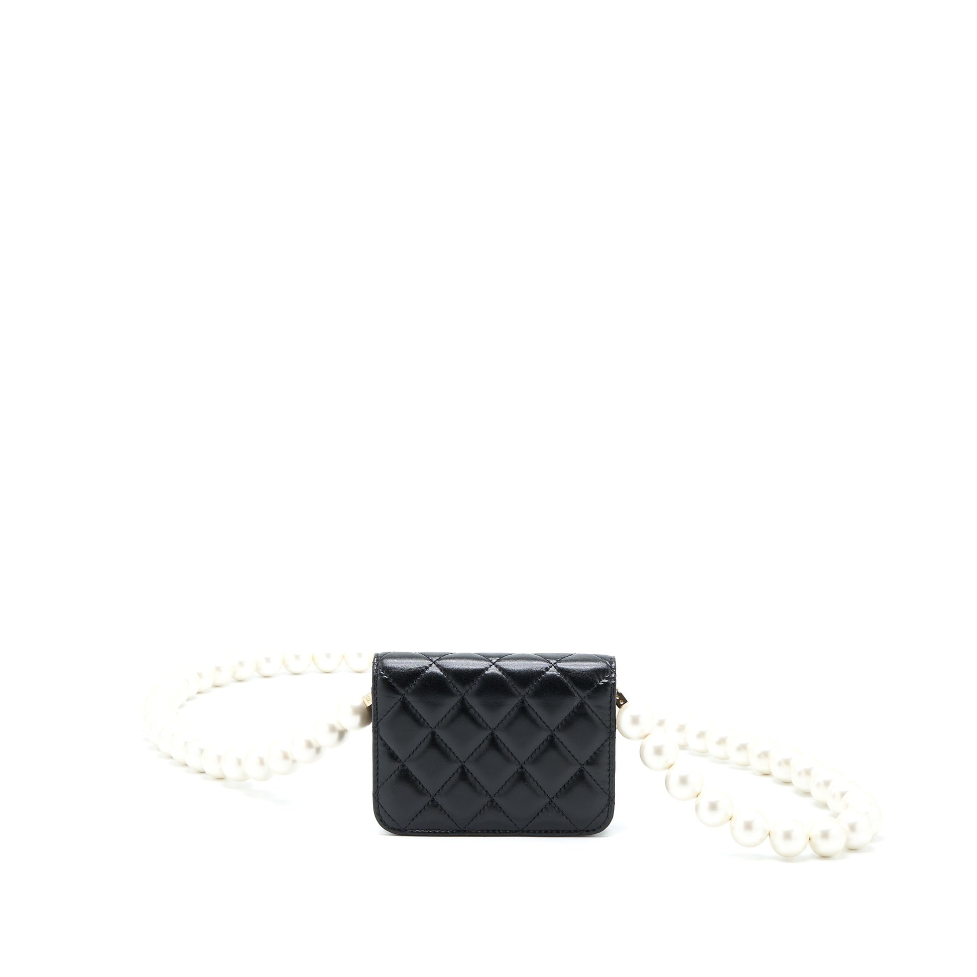 Chanel Flap Giant Pearl Lambskin LGHW Black Shoulder Bag