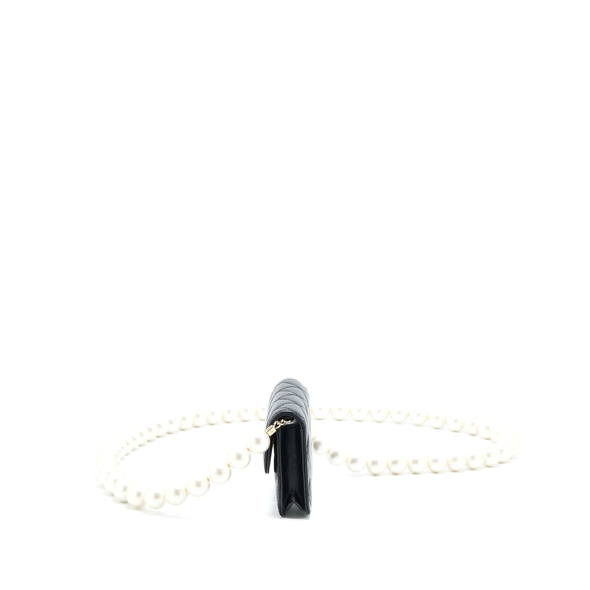 Chanel Flap Giant Pearl Lambskin LGHW Black Shoulder Bag