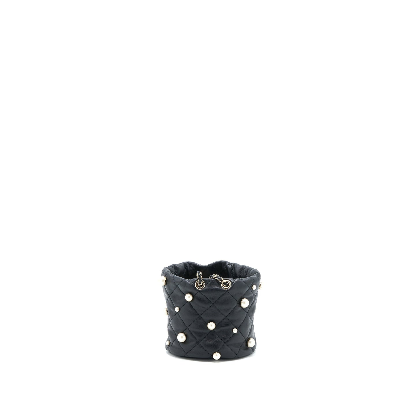 Chanel Pearly Bucket Lambskin LGHW Black Bucket Bag