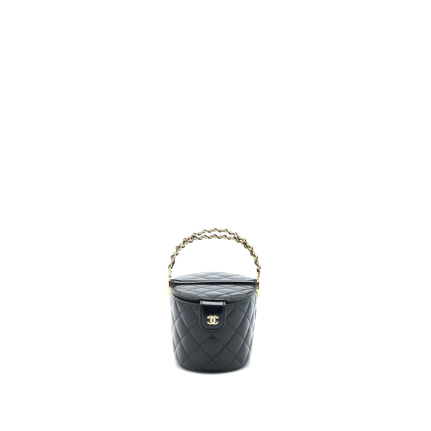 Chanel 23C Flap Bucket Lambskin GHW Microchip Black Bucket Bag