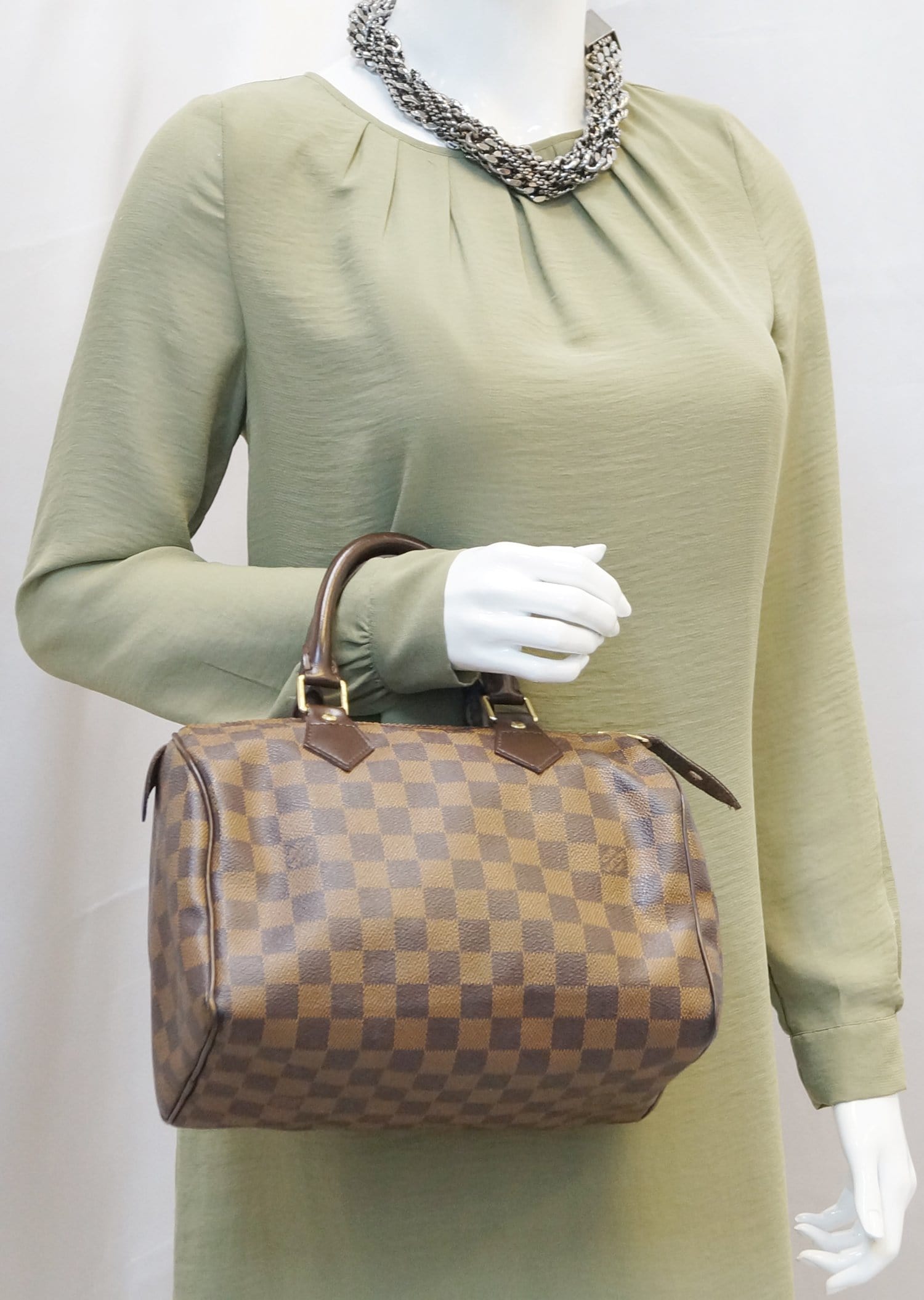 Louis Damier Ebene Speedy Satchel Bag Travel Bag