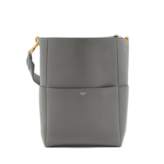 Celine Sangle Purse Grey Handbag Bucket Bucket Bag