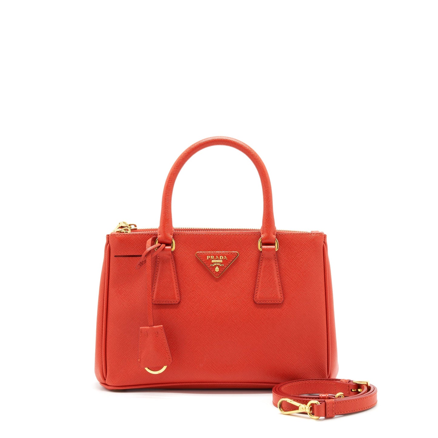 Prada Top Handle Crossbody Tote Purse Saffiano Handbag Red Crossbody Bag