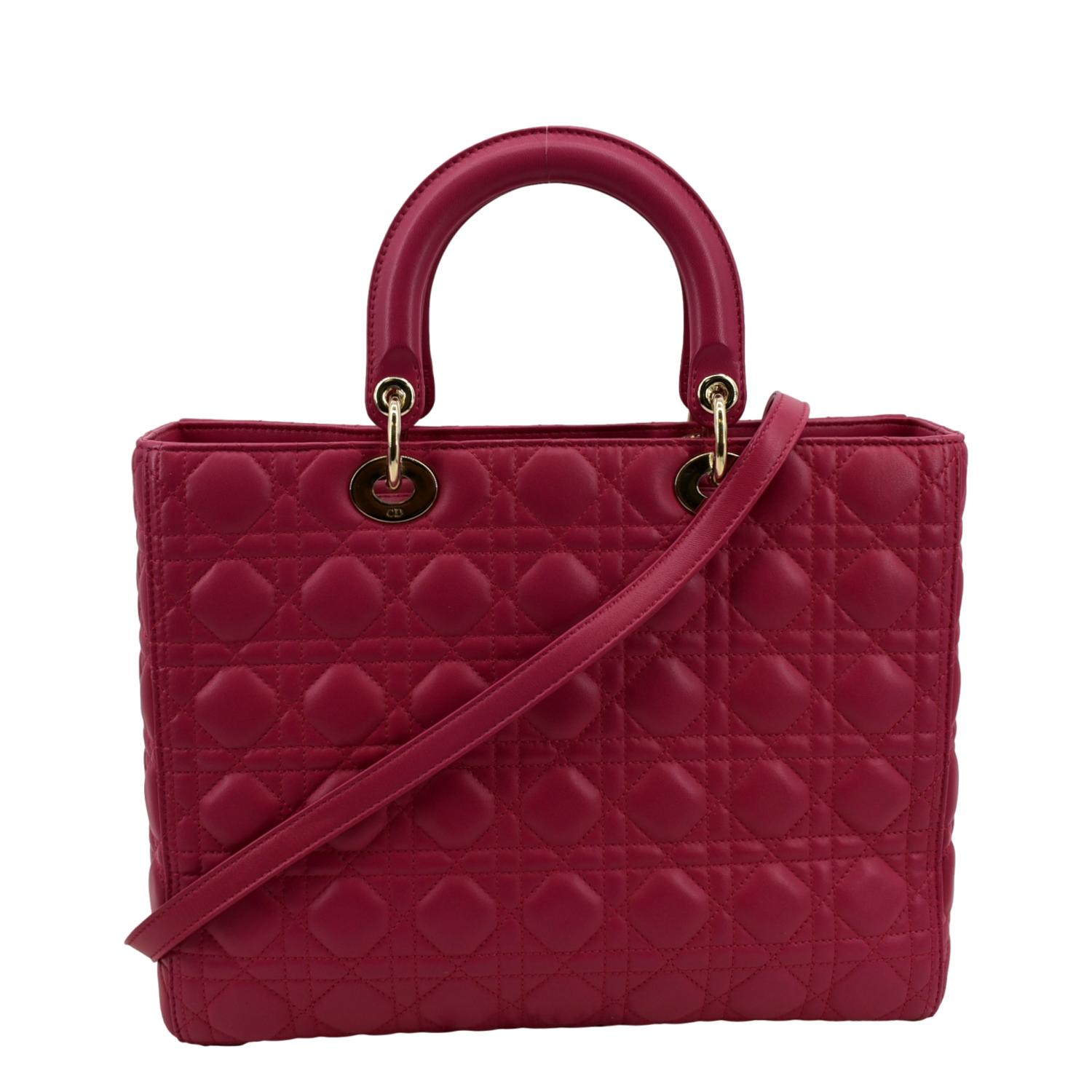 Dior Lady Cannage Lambskin Shoulder Bag Pink Large