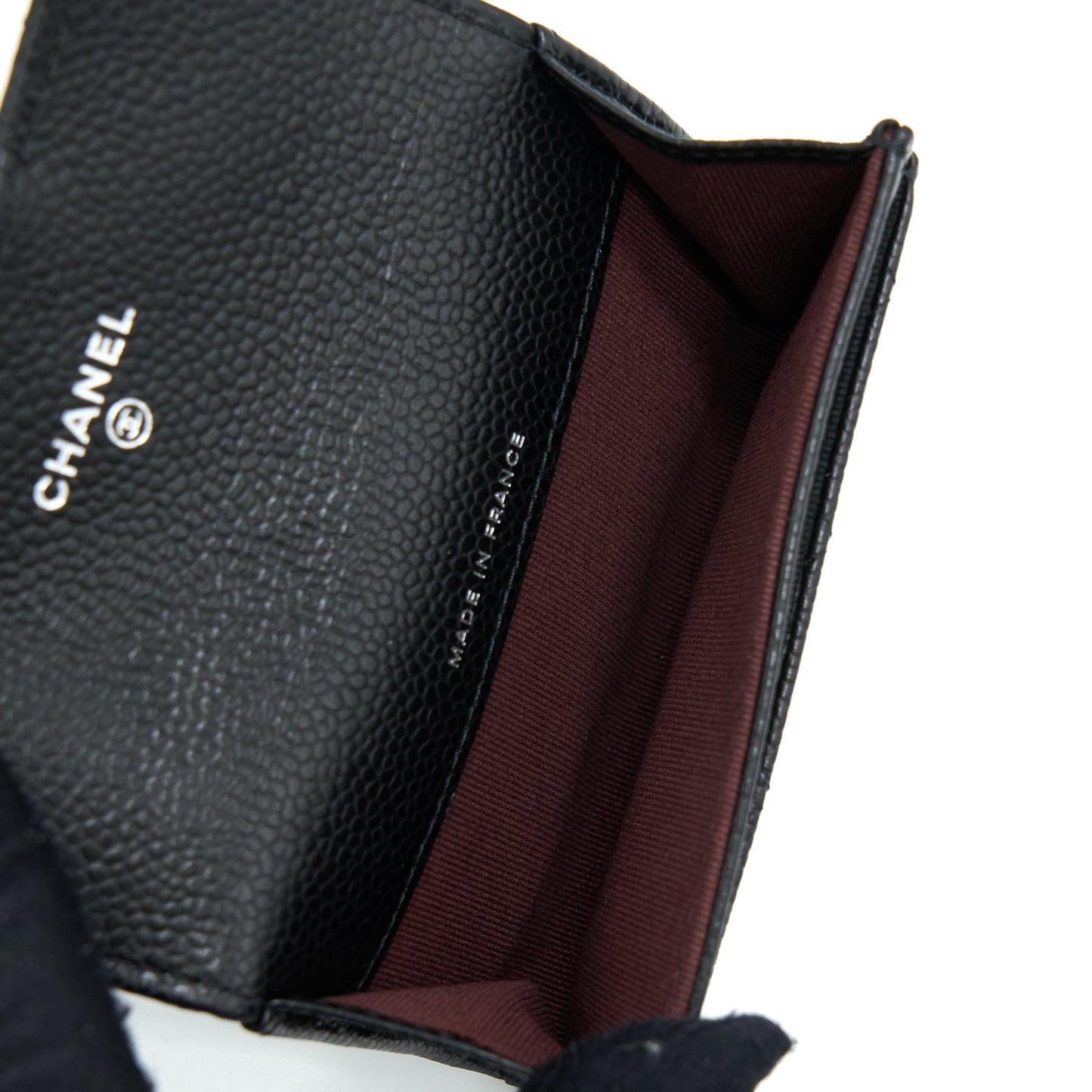 Chanel Classic Flap Card Holder Caviar SHW Black Wallet Case Shw 2