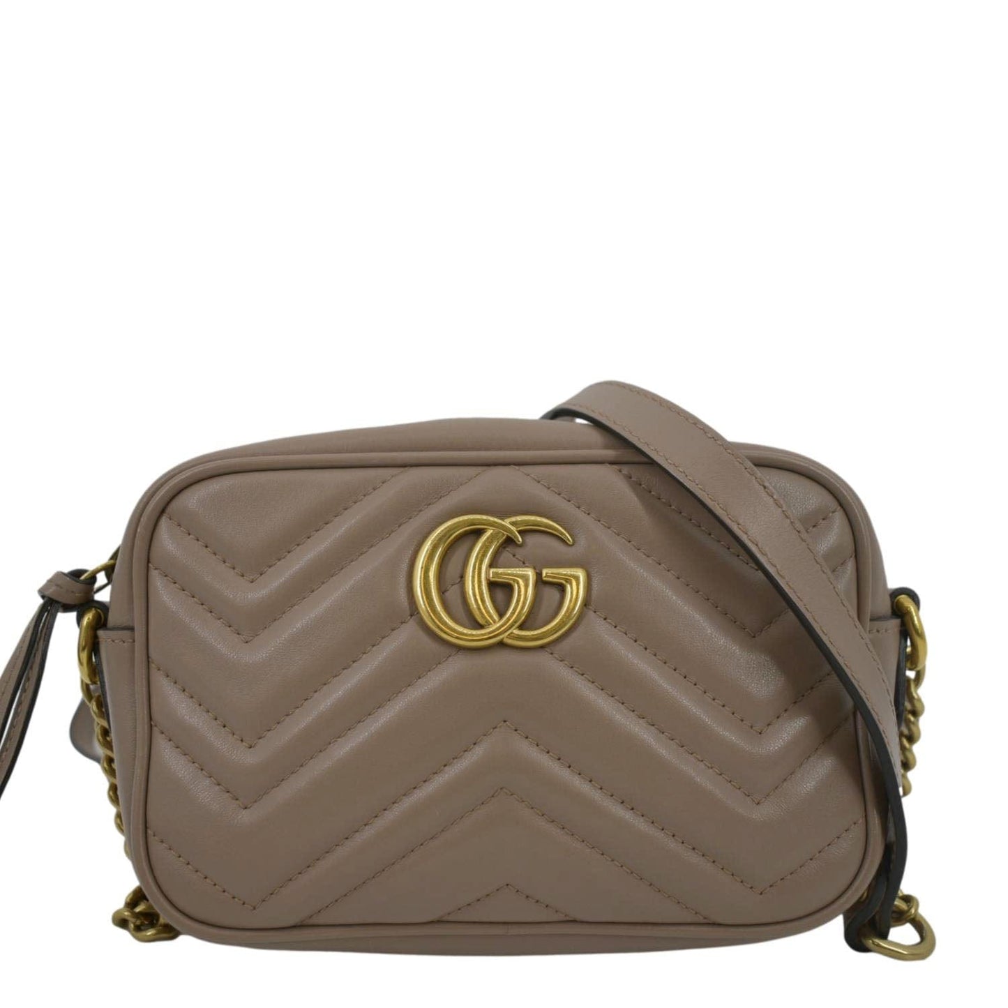 Gucci Marmont Mini Crossbody Bag Dust Leather Matelasse