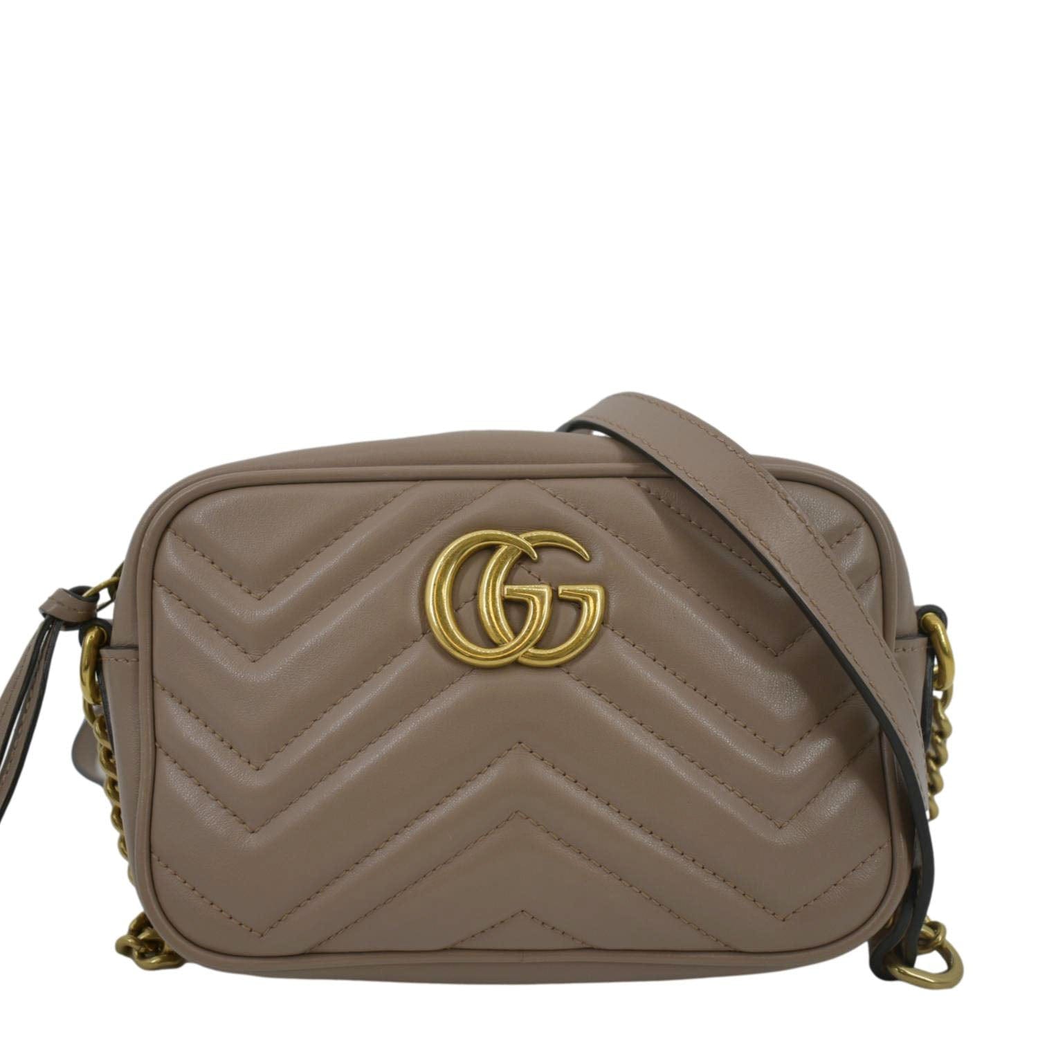 Gucci Marmont Mini Crossbody Bag Dust Leather Matelasse