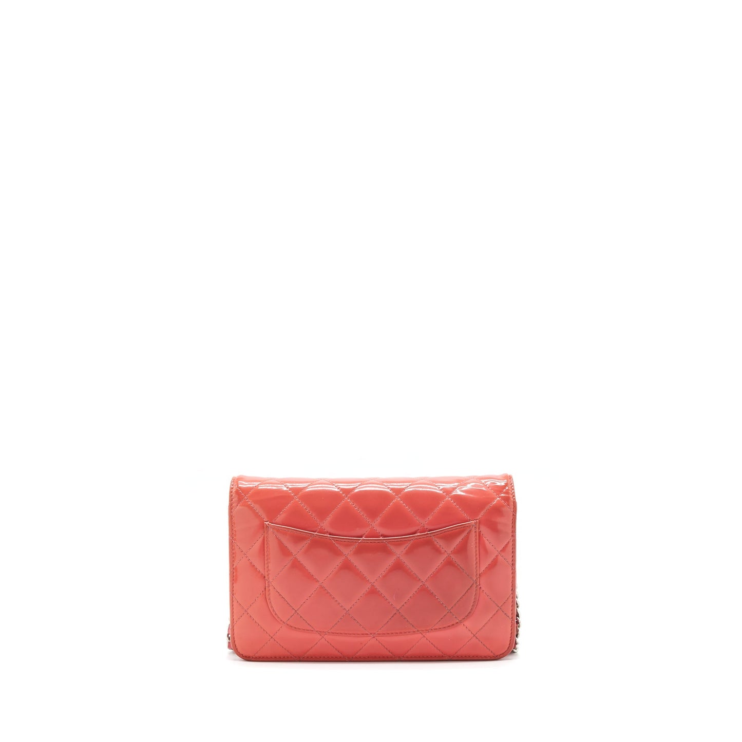 Chanel On Chains Patent SHW Red Wallet Case