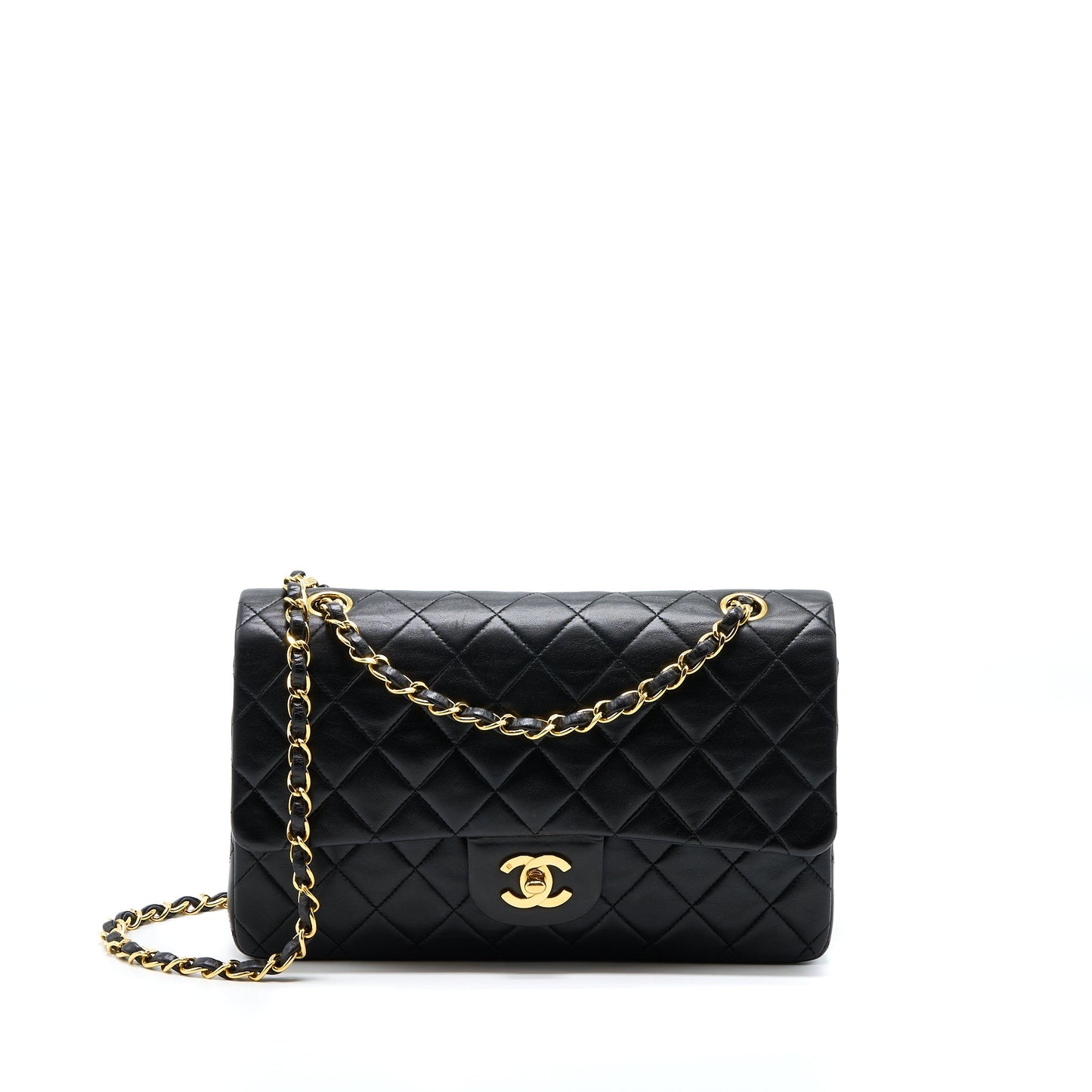 Chanel Flap Lambskin GHW Black Shoulder Bag Lambskin Ghw