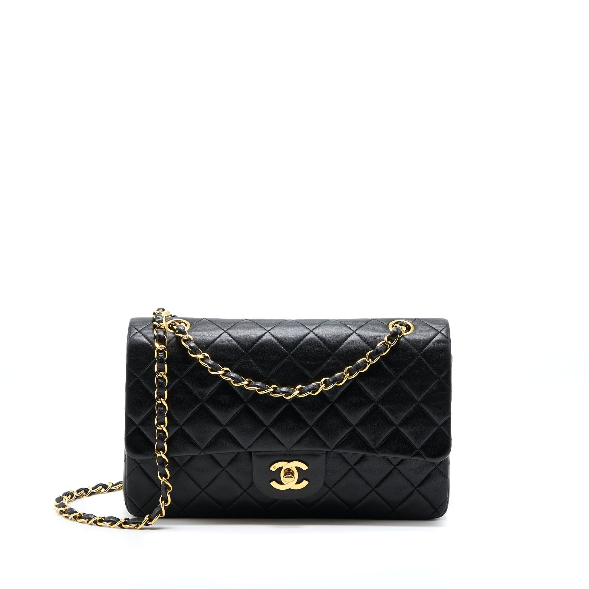 Chanel Flap Lambskin GHW Black Shoulder Bag Lambskin Ghw