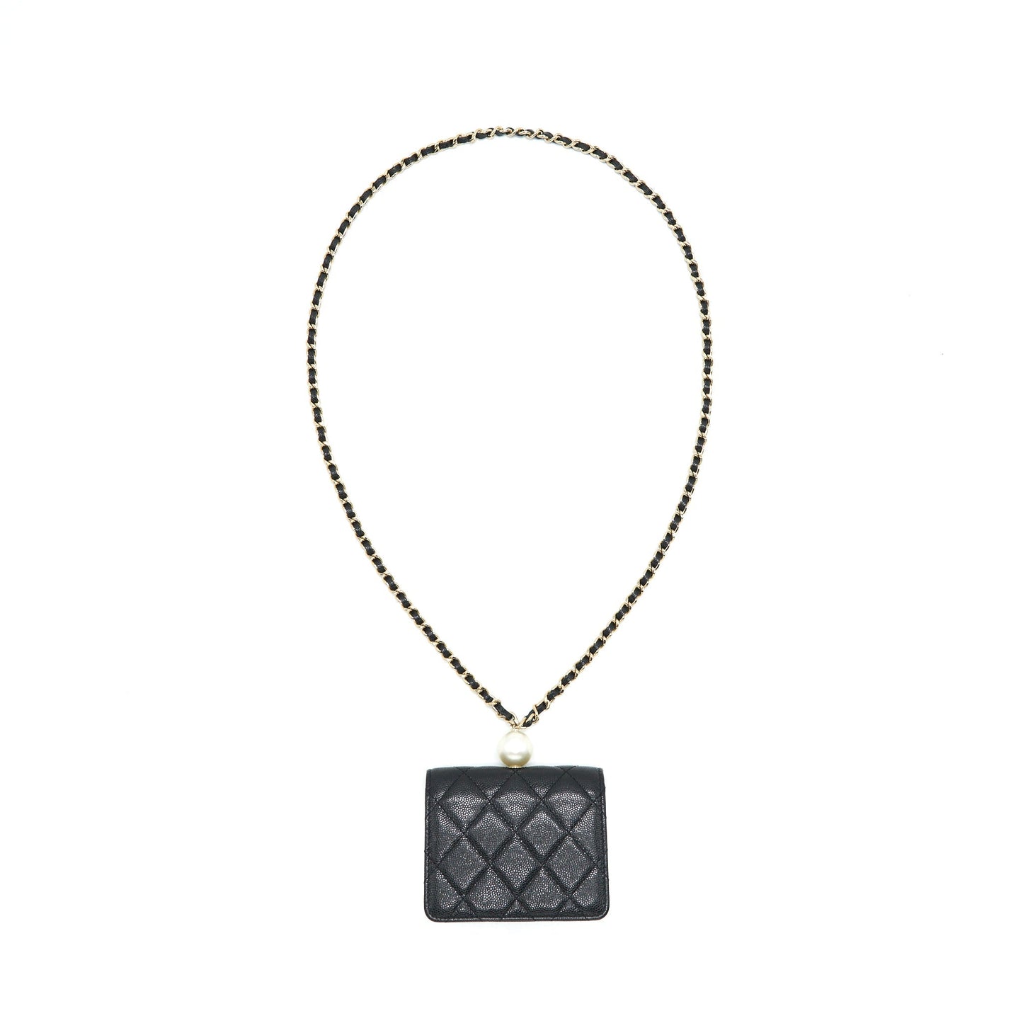Chanel Flap Coin Purse Caviar LGHW Black Wallet Case