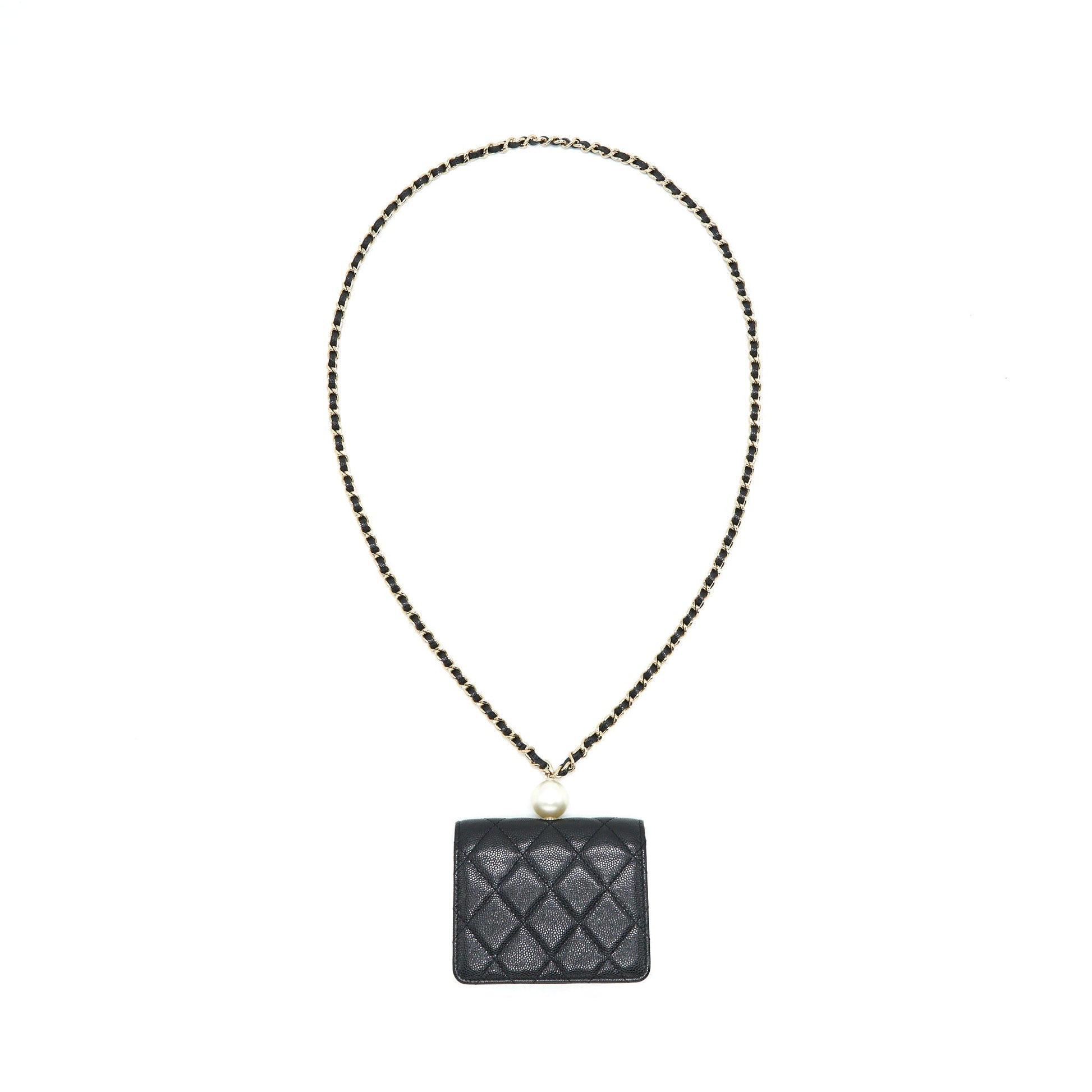 Chanel Flap Coin Purse Caviar LGHW Black Wallet Case