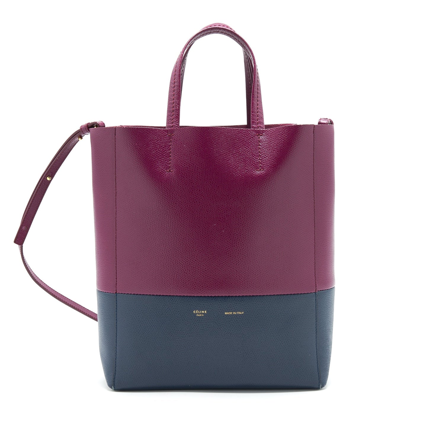 Celine Vertical Cabas Purse Plum Steel Handbag Blue Small Travel Bag