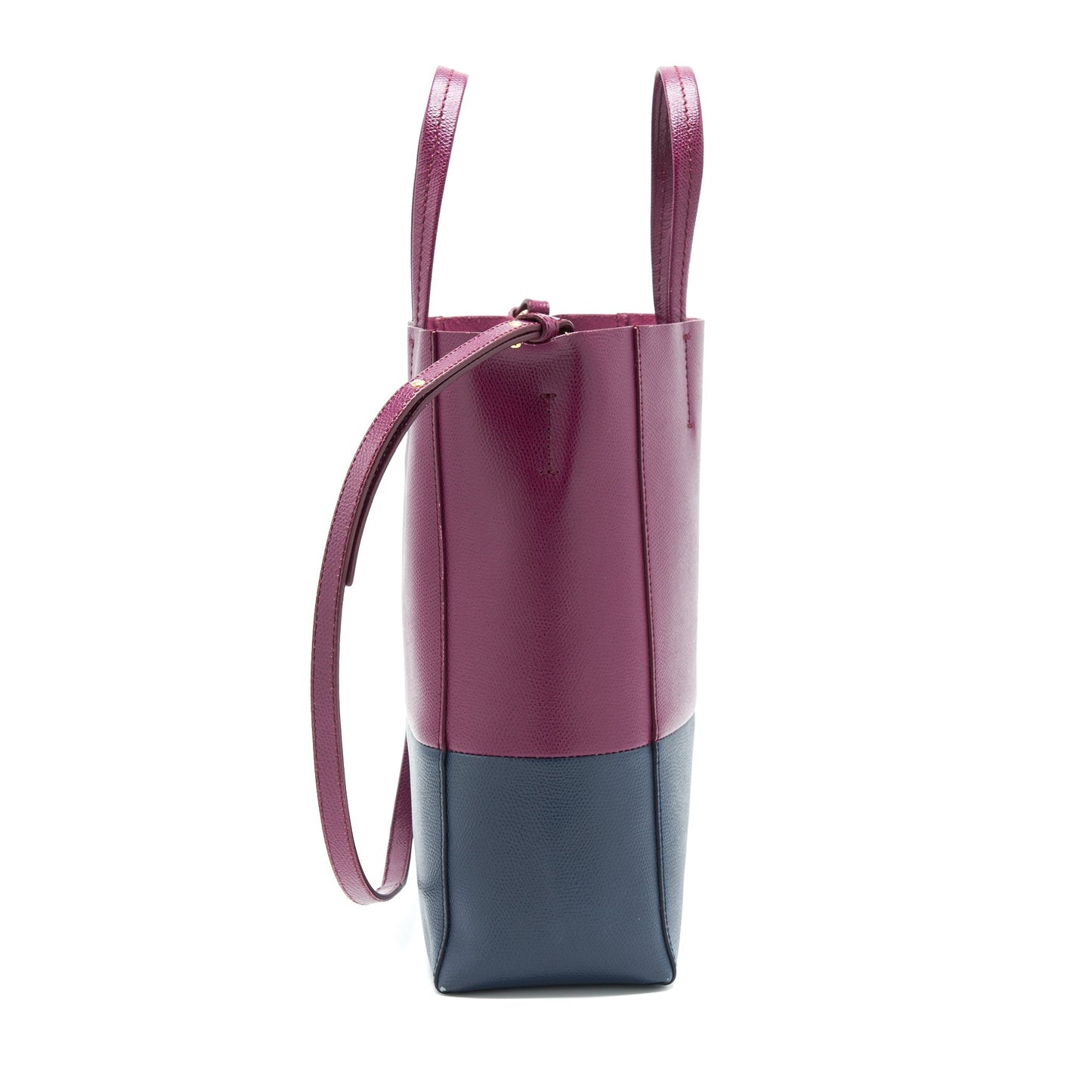 Celine Vertical Cabas Purse Plum Steel Handbag Blue Small Travel Bag