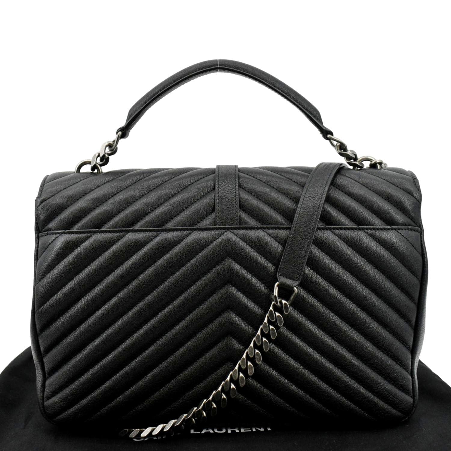 YSL Saint Laurent Saint College Lambskin Shoulder Chain Bag Leather Black Shoulder Bag