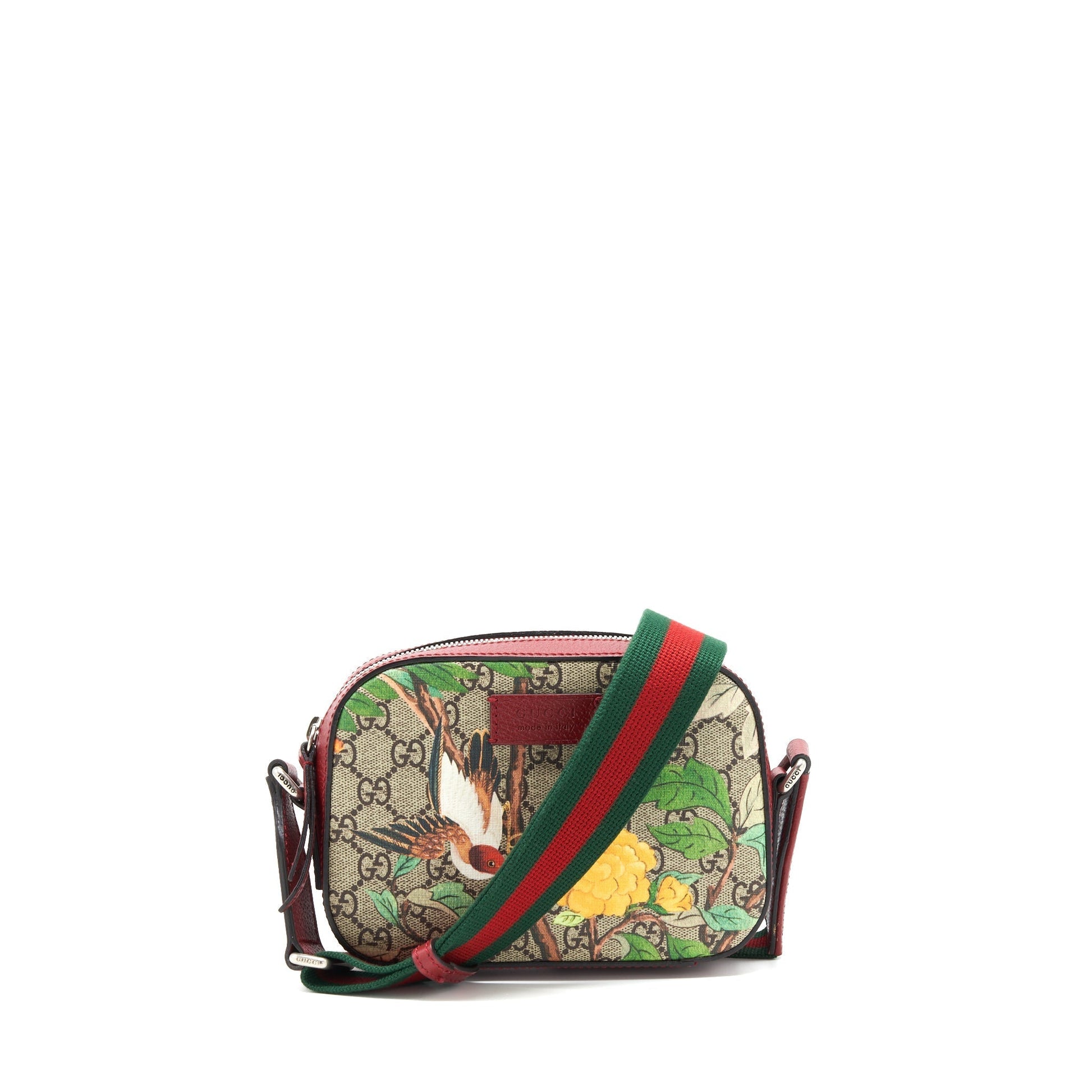 Gucci Printed Supreme Camera Bag Canvas Red Travel Bag