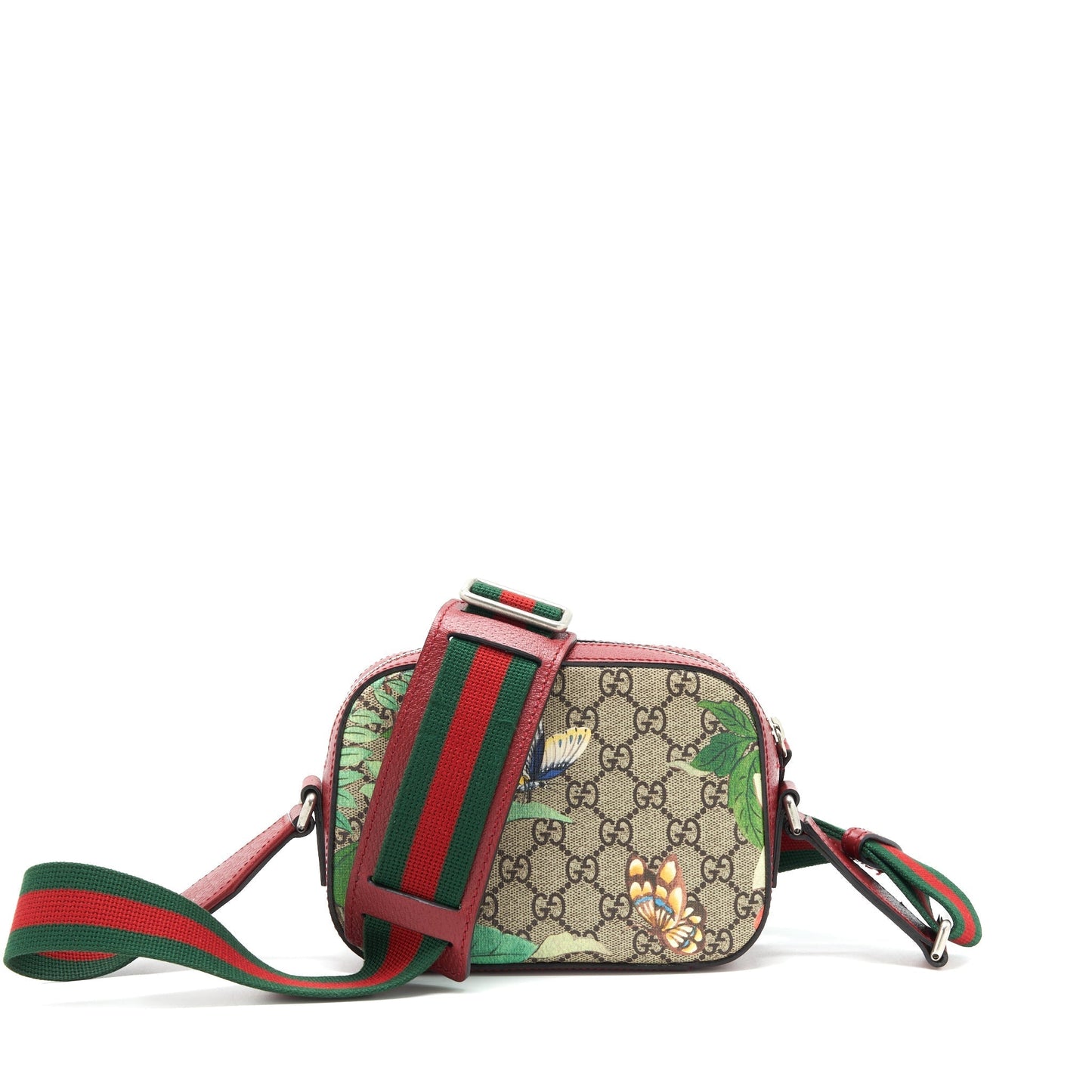 Gucci Printed Supreme Camera Bag Canvas Red Travel Bag