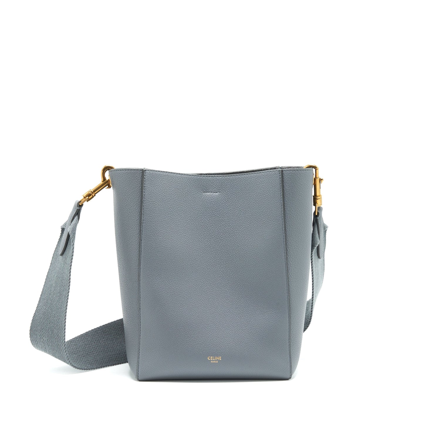 Celine Sangle Purse Grey Handbag Small Bucket Bucket Bag