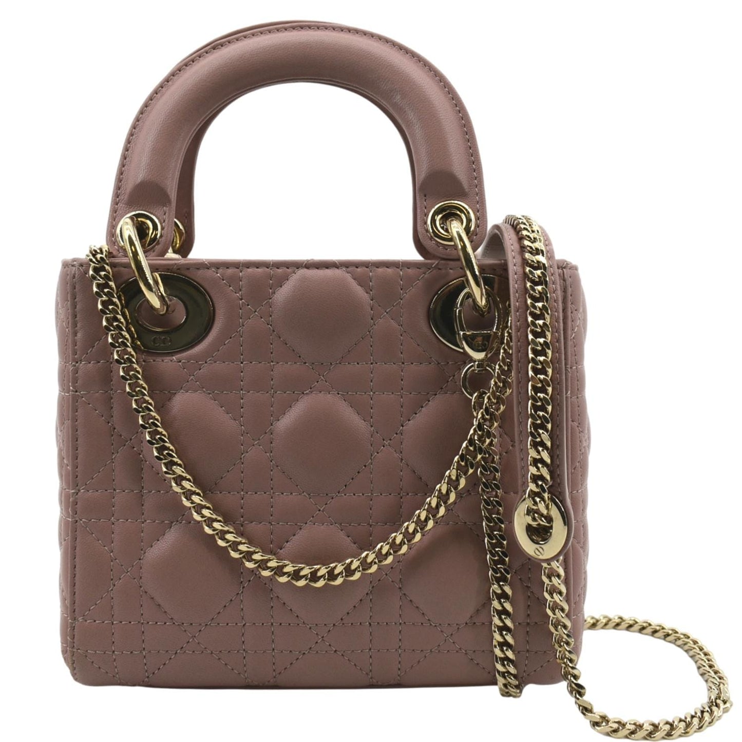 Dior Lady Cannage Shoulder Bag Blush Leather Lambskin Mini
