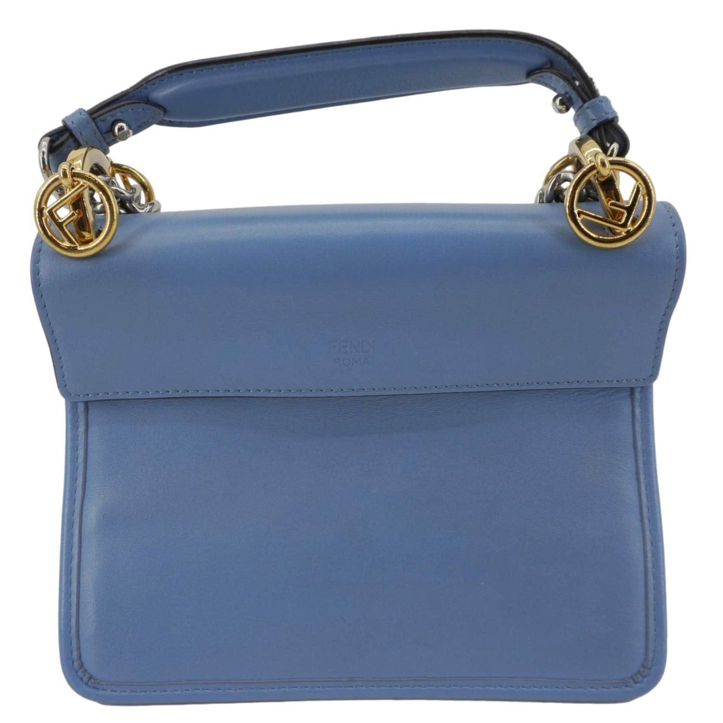 Fendi Kan Crossbody Bag Leather Blue Small
