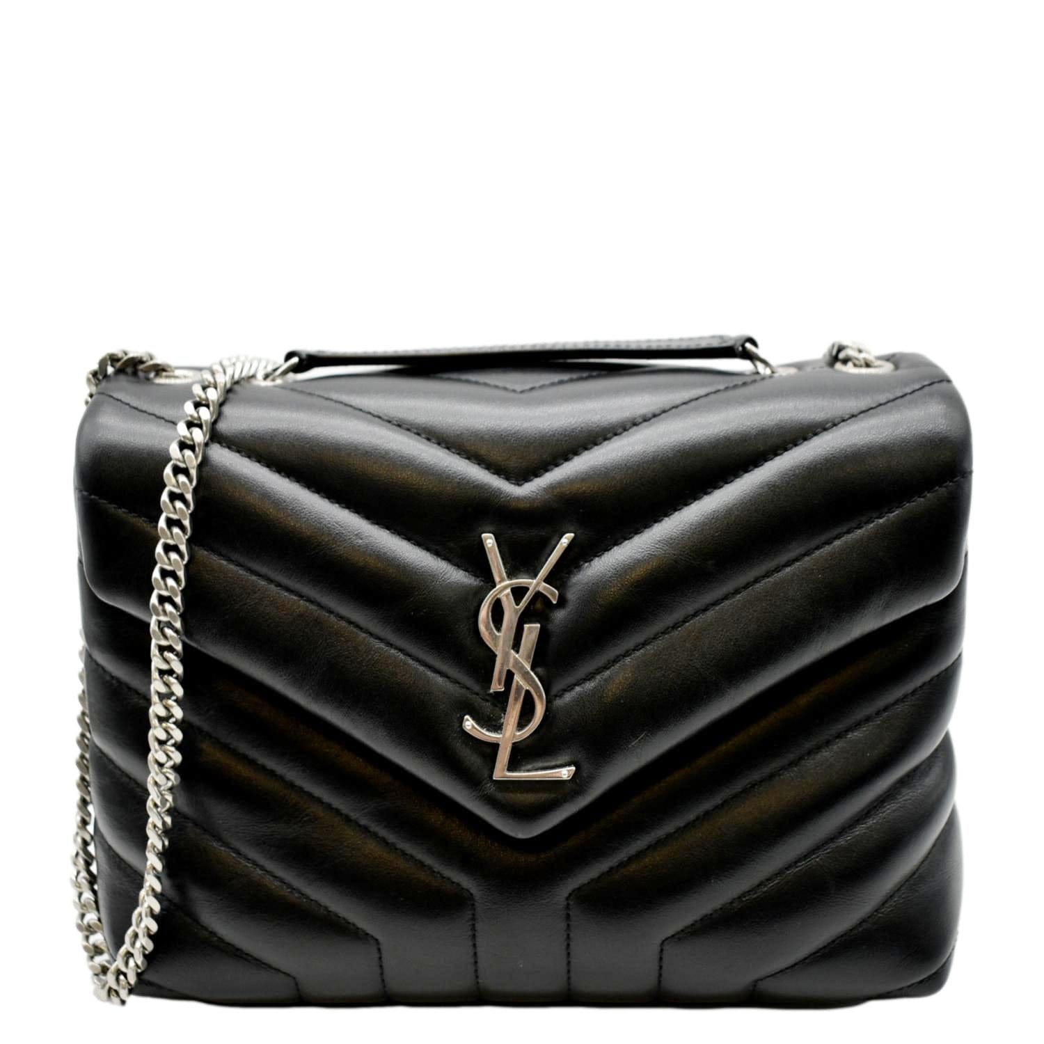 YSL Saint Laurent Yves Loulou Shoulder Bag Leather Matelasse Black Laurent Loulou 1
