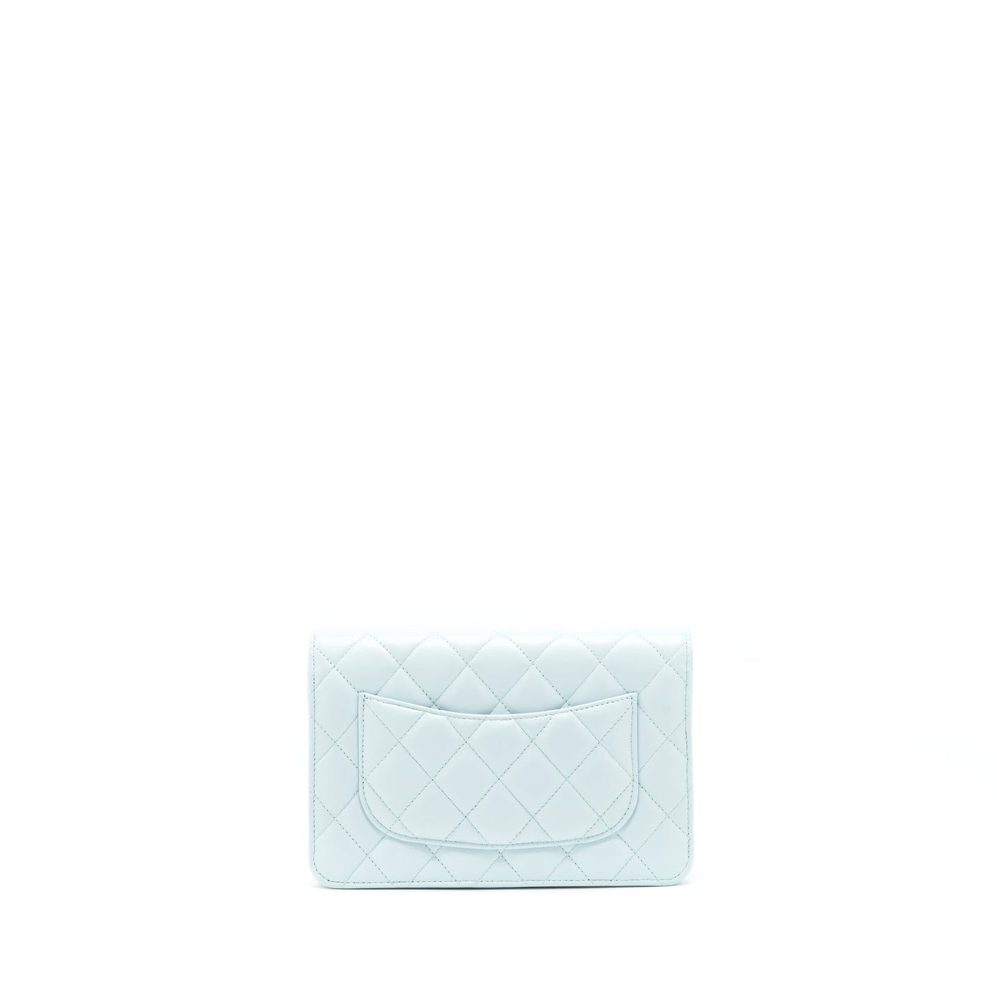 Chanel Ribbon on lambskin light LGHW Blue Wallet Case