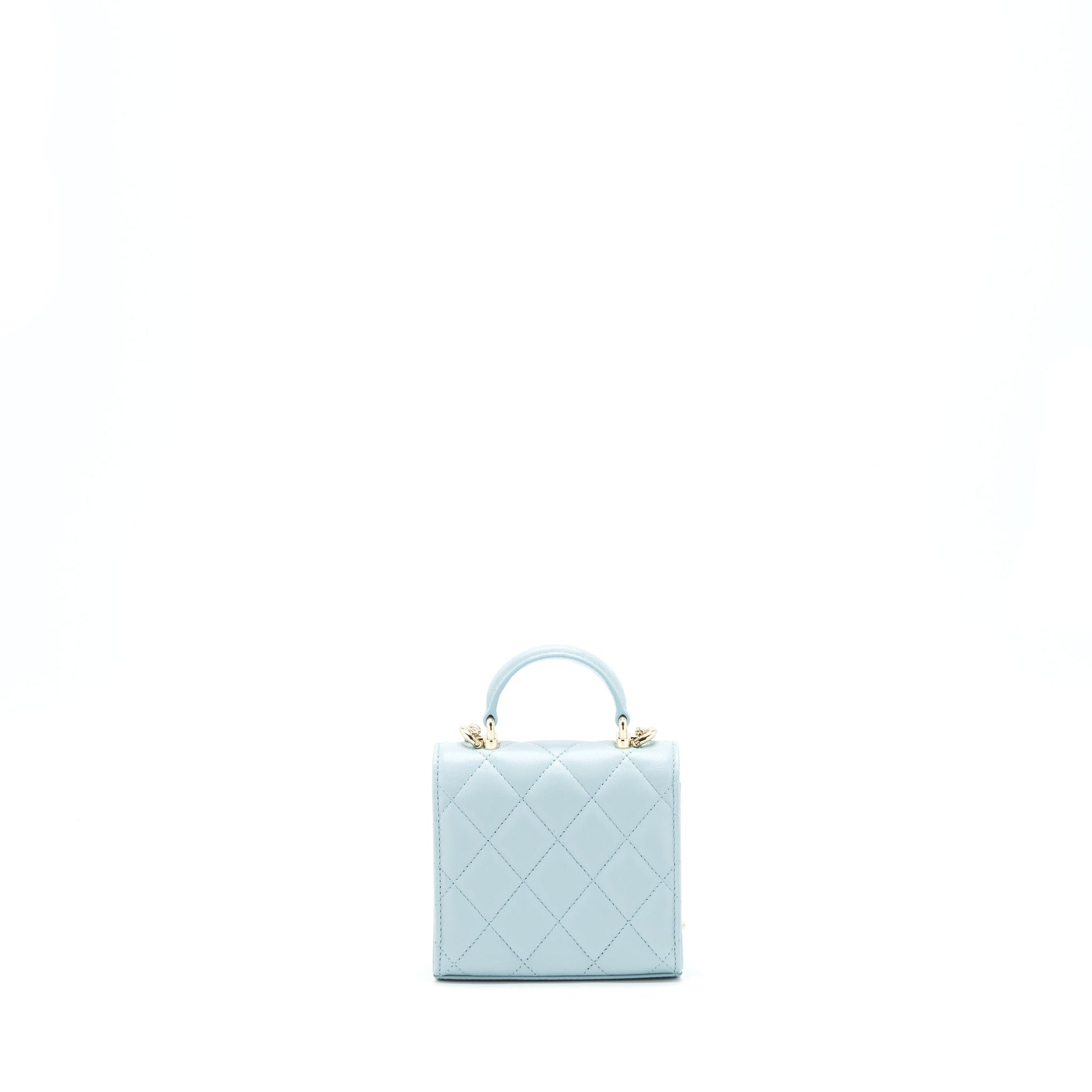 Chanel 22P top Handle Vanity on Lambskin Blue Mini Bag
