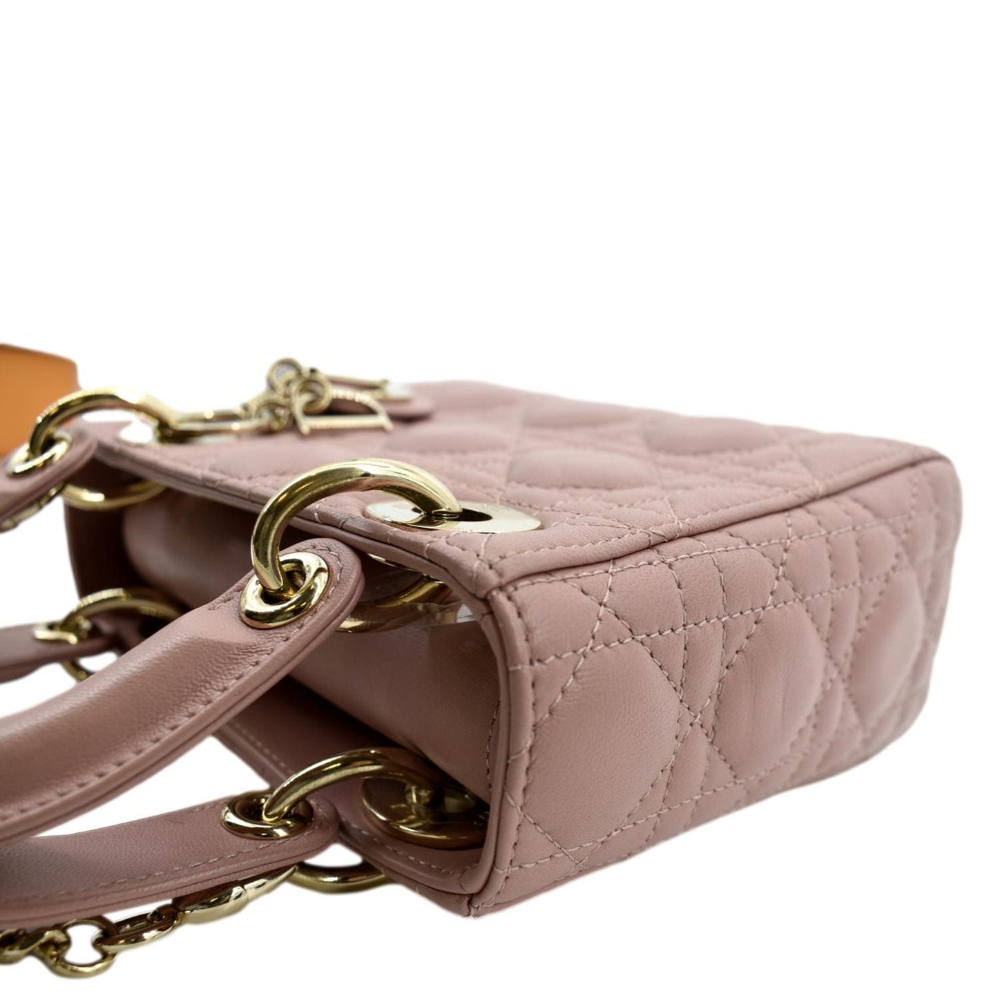 Dior Lady Cannage Shoulder Bag Blush Leather Lambskin Mini