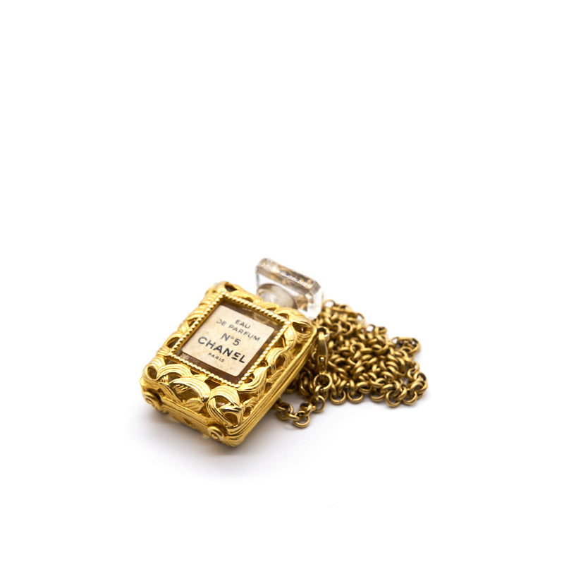 Chanel   CC Logos Gold Chain Perfume Pendant Necklace