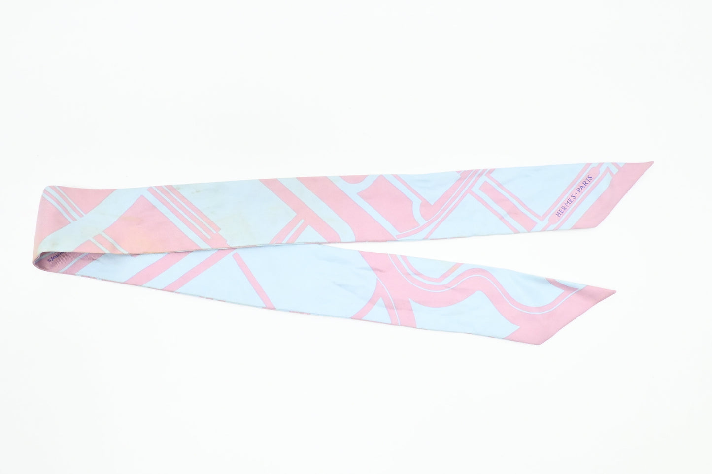 Hermes 'Les Coupes Tattoo' Twilly In Pale And Blue Pink Travel Bag
