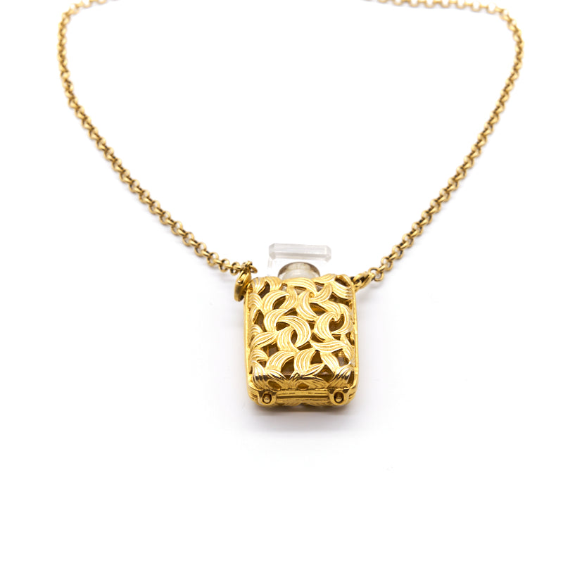 Chanel   CC Logos Gold Chain Perfume Pendant Necklace
