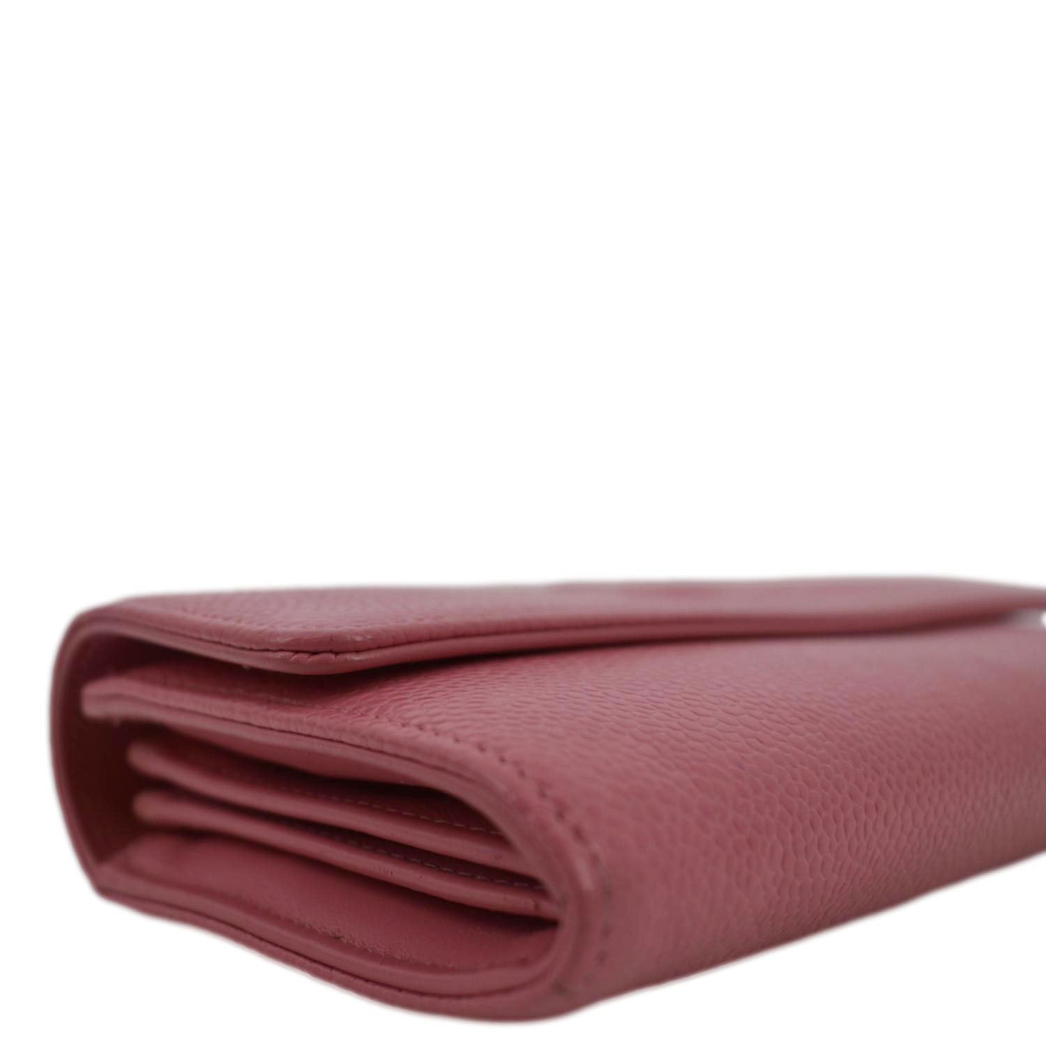 Chanel Timeless CC Flap Caviar Leather Wallet Pink