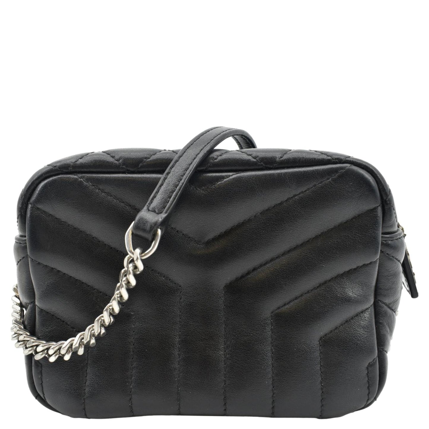 YSL Saint Laurent Yves Calfskin Camera Bag Leather Quilted Black Shoulder Bag
