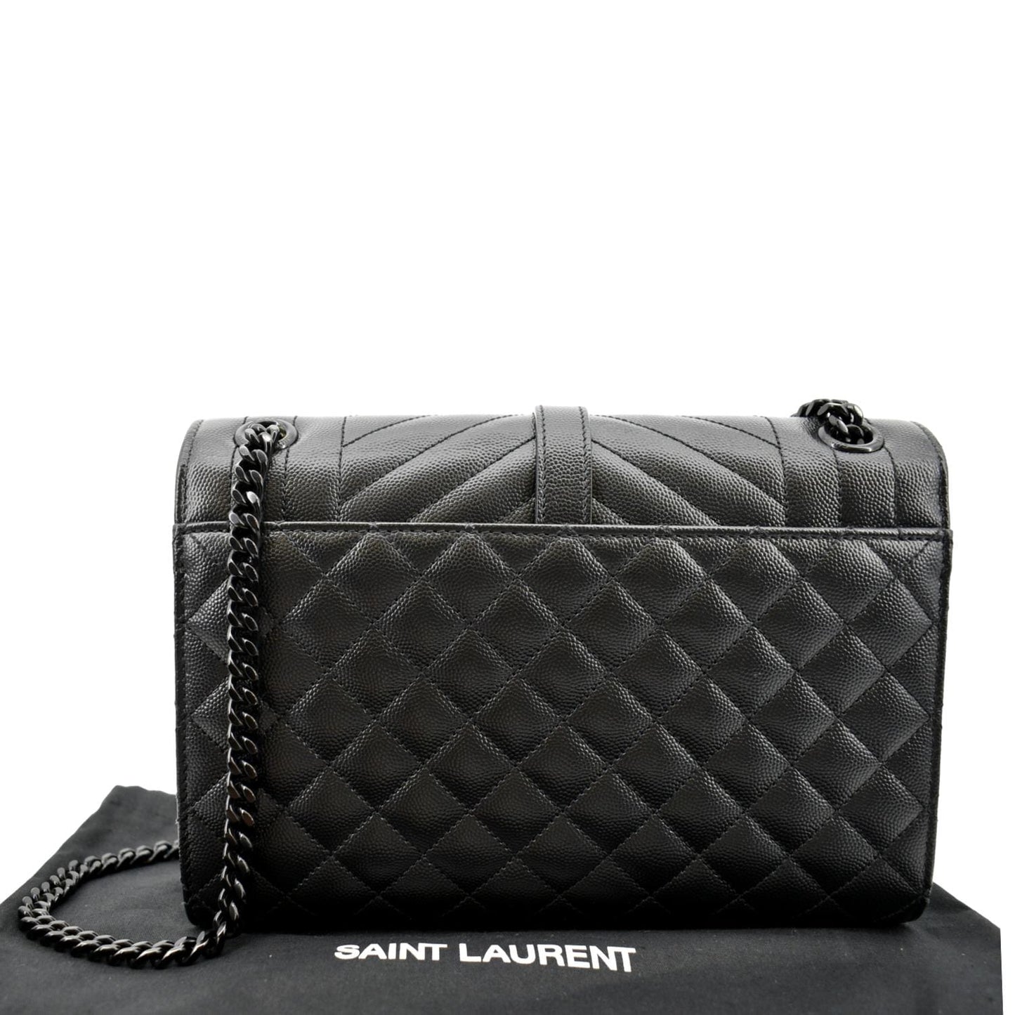 YSL Saint Laurent Yves Envelope Matelass Shoulder Bag Leather Black Small Laurent Small Envelope
