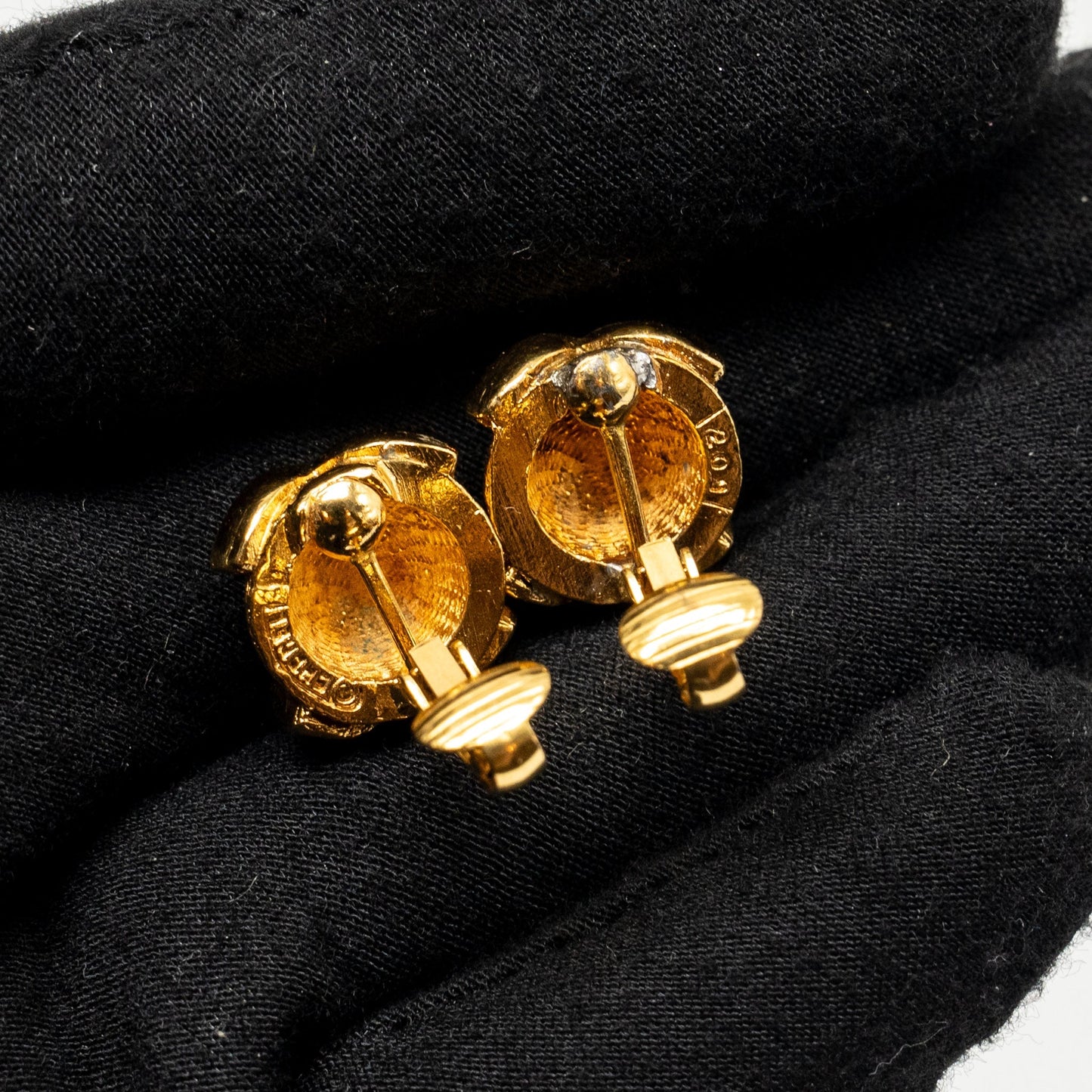 Chanel CC Logo Ear Clips Tone Gold Handbag