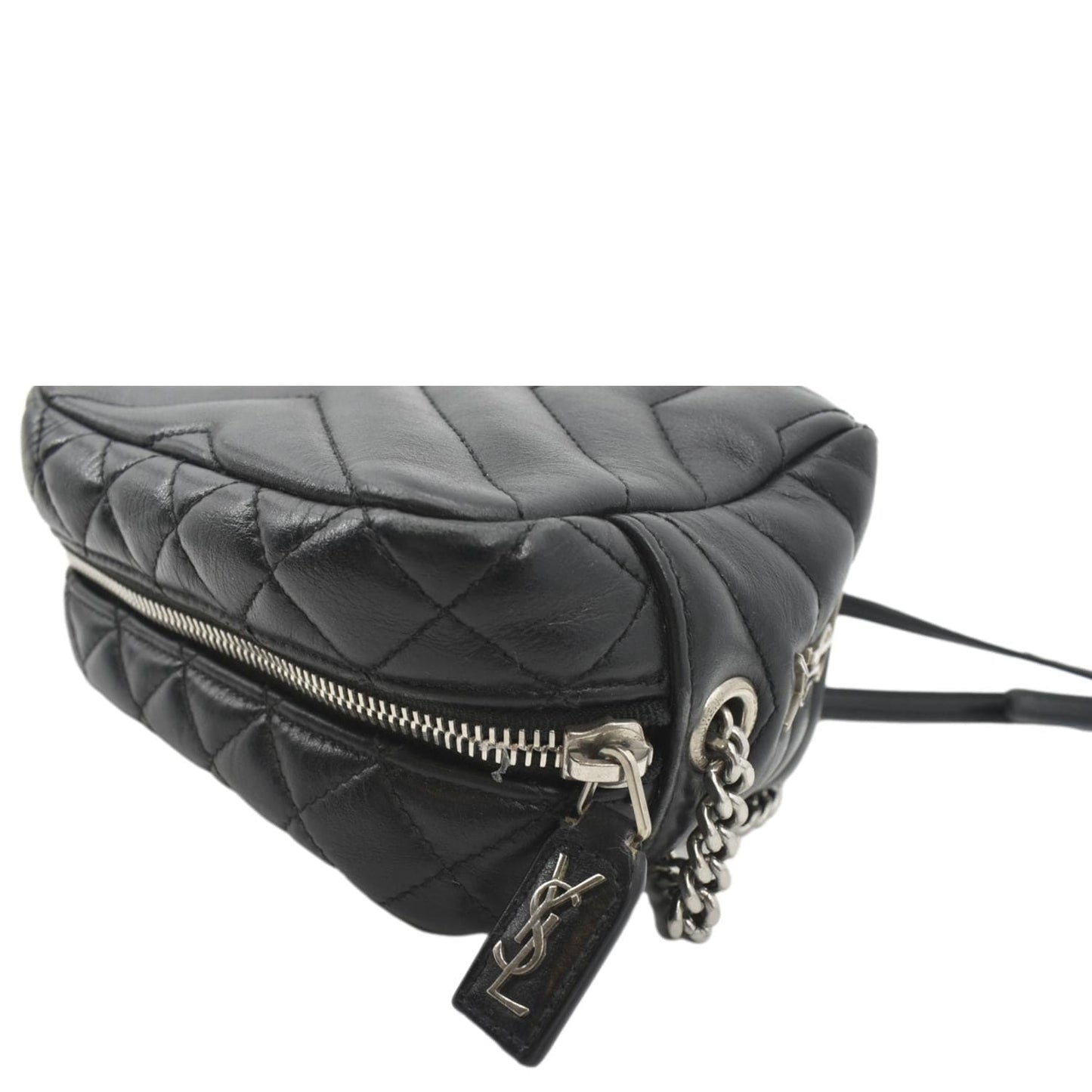 YSL Saint Laurent Yves Calfskin Camera Bag Leather Quilted Black Shoulder Bag