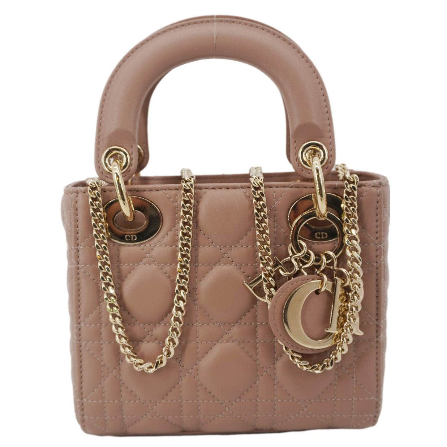 Dior Lady Cannage Crossbody Bag Rose Leather Mini